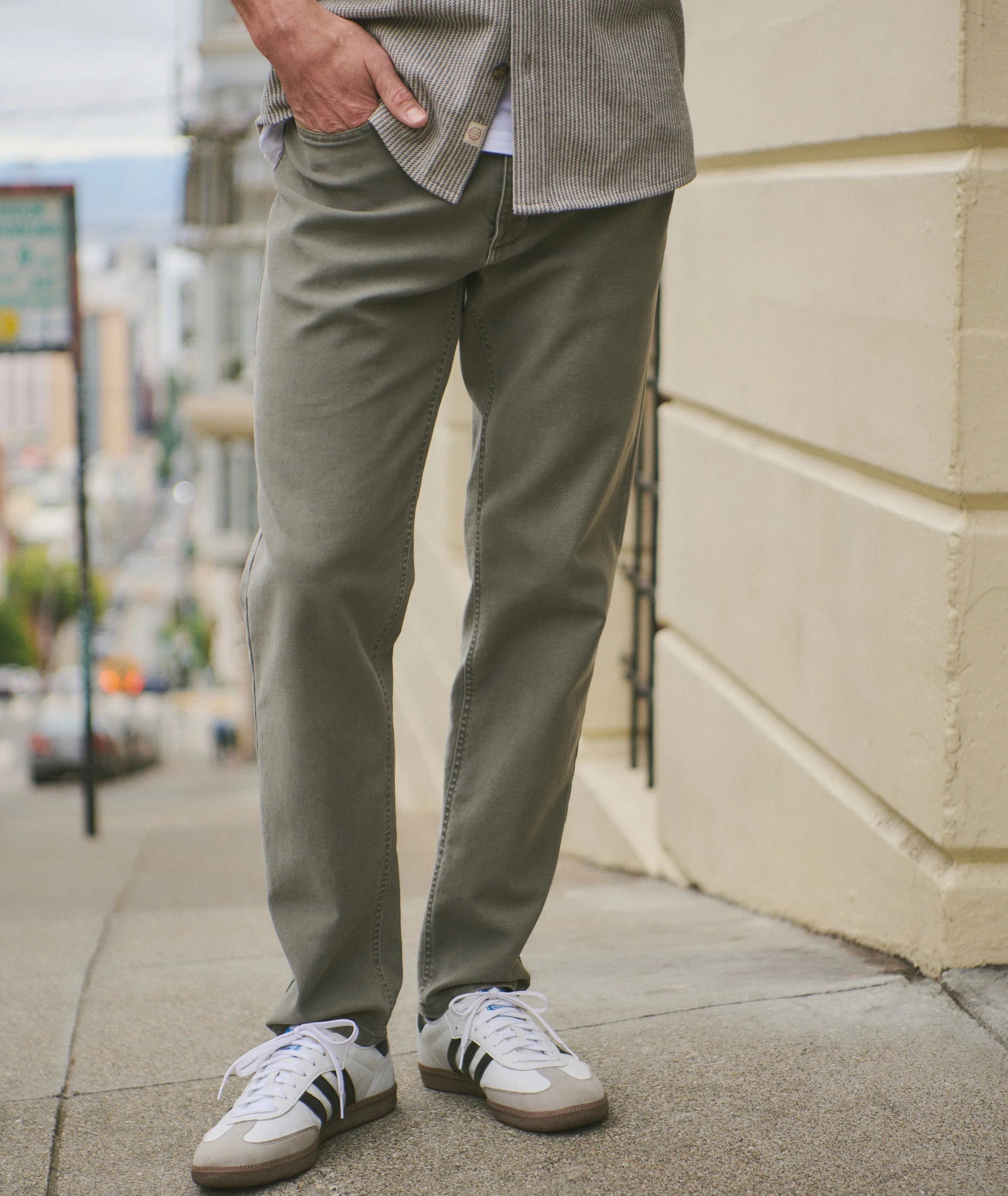 Flex Terry Slim Straight Pant - Olive