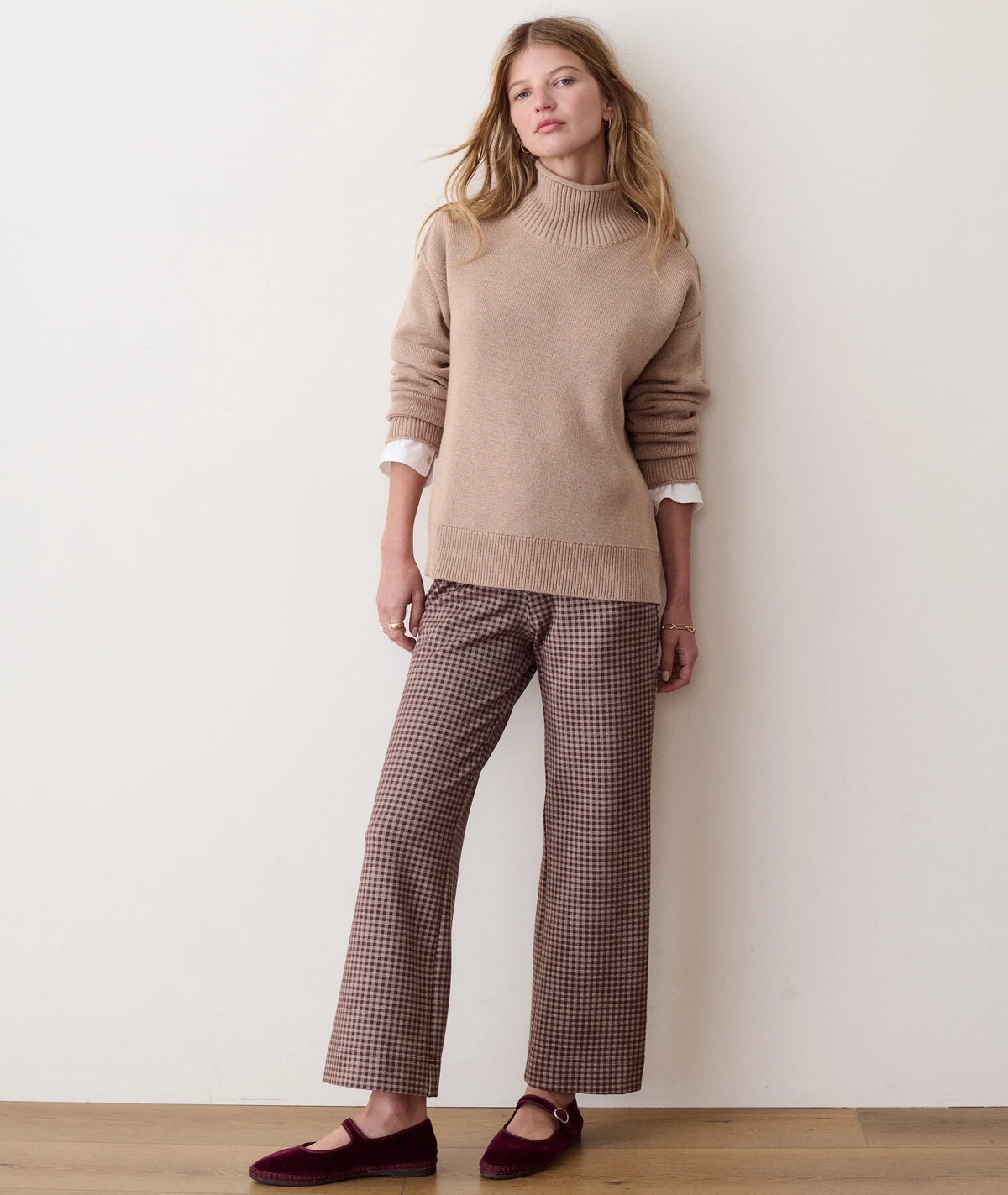 Maggie Funnel Neck Sweater - Almond