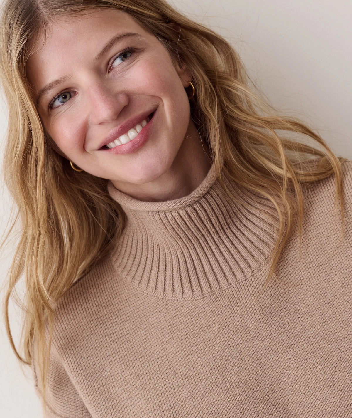 Maggie Funnel Neck Sweater - Almond