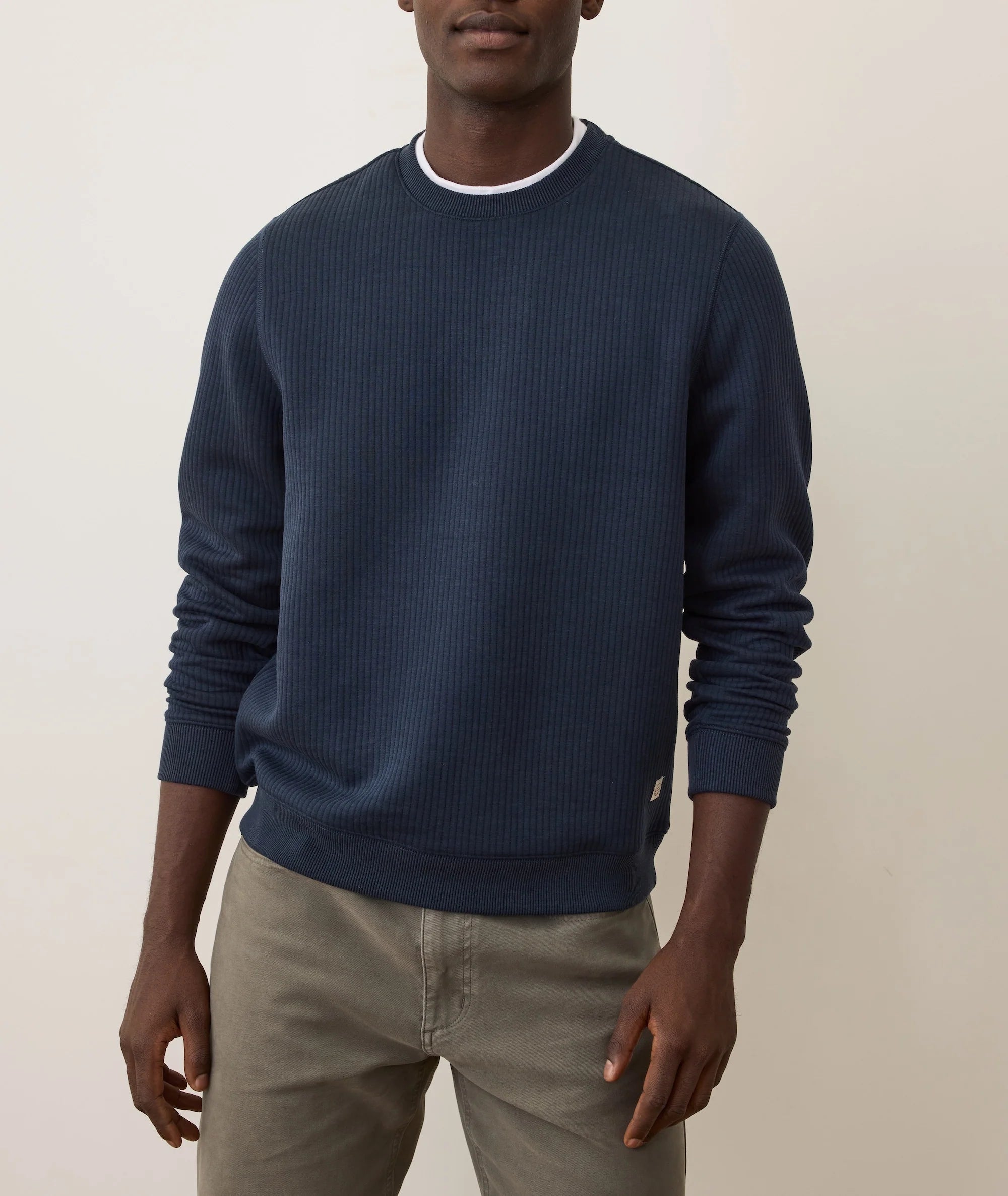 Corbet Quilted Crewneck - Navy