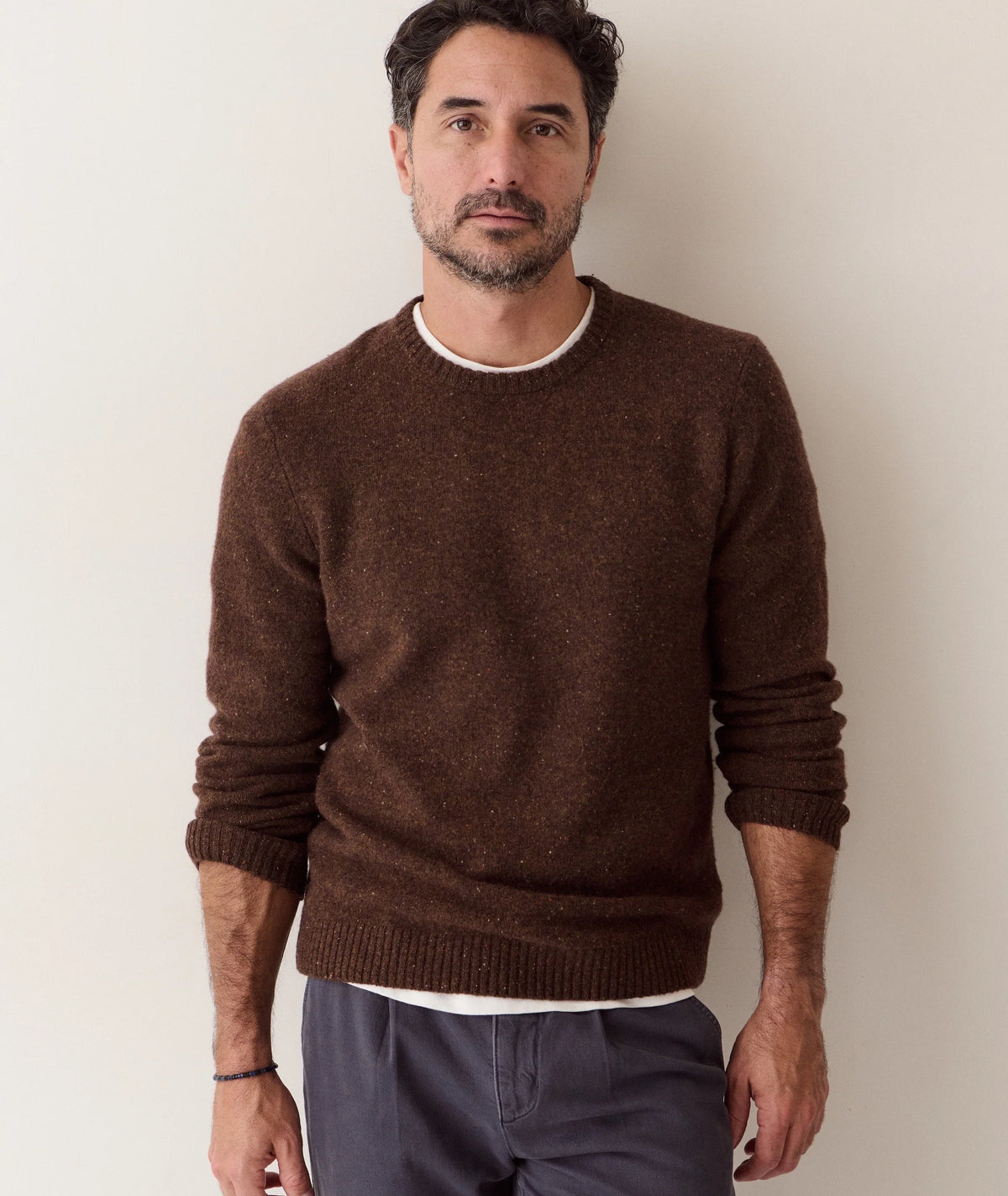 Coastal Merino Crewneck Sweater - Timber