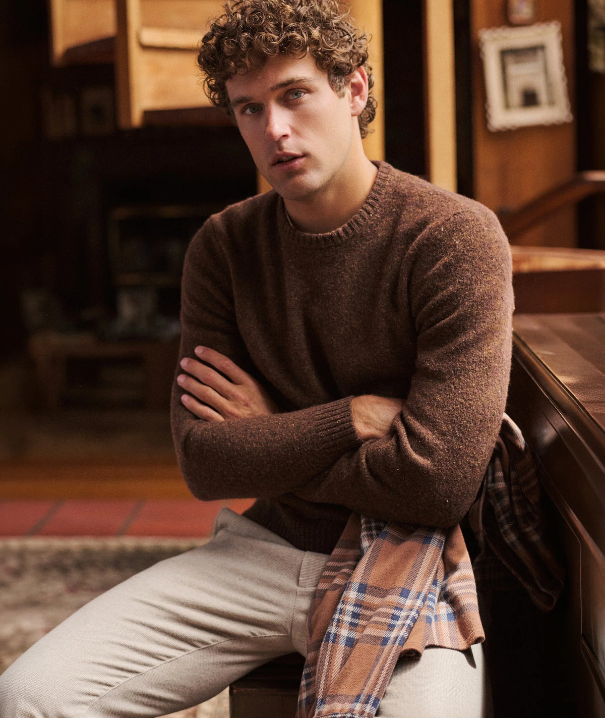 Coastal Merino Crewneck Sweater - Timber