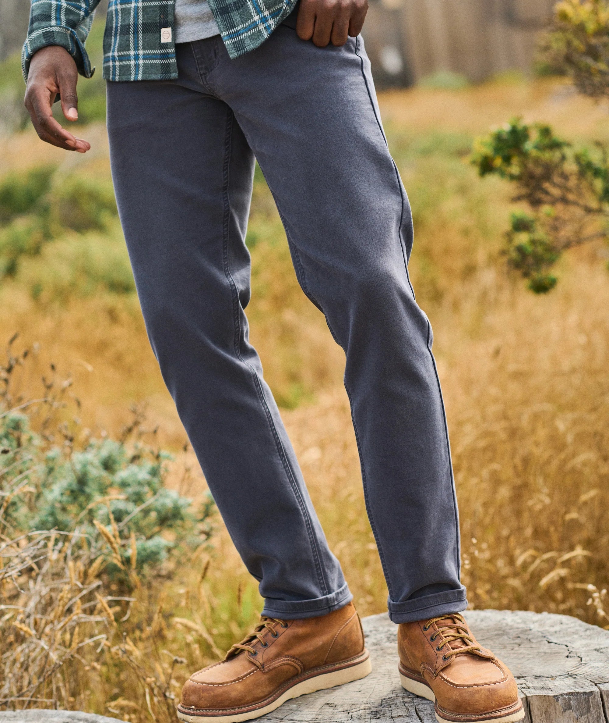 Flex Terry Slim Straight Pant - Faded Navy