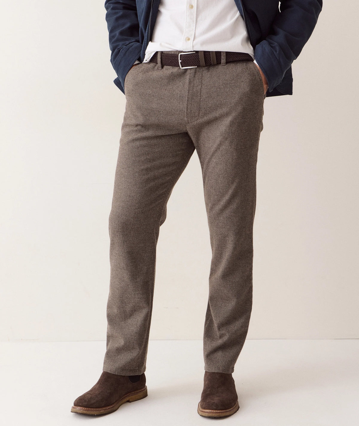 Saturday Houndstooth Chino - Slim Straight - Dark Taupe