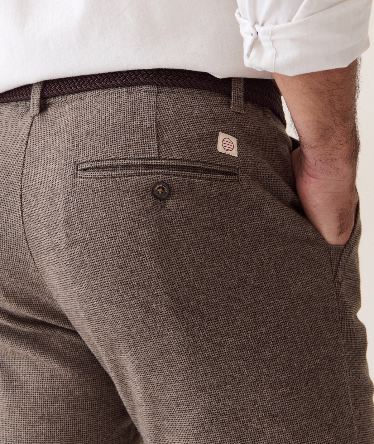 Saturday Houndstooth Chino - Slim Straight - Dark Taupe