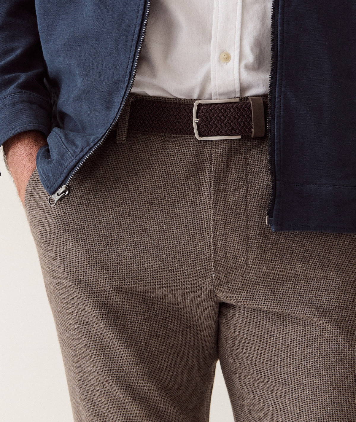 Saturday Houndstooth Chino - Slim Straight - Dark Taupe