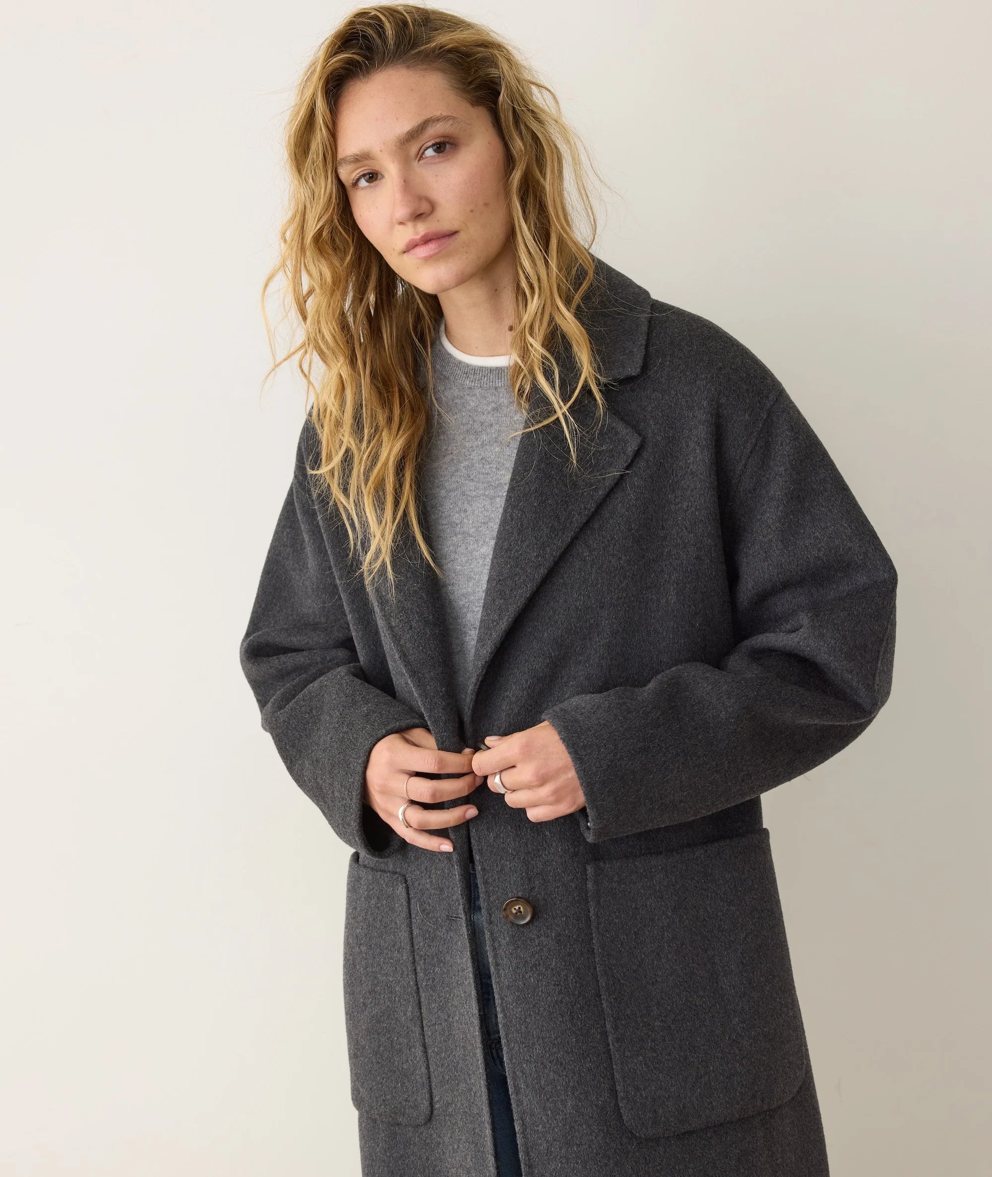 Colette Wool Topcoat - Charcoal Heather