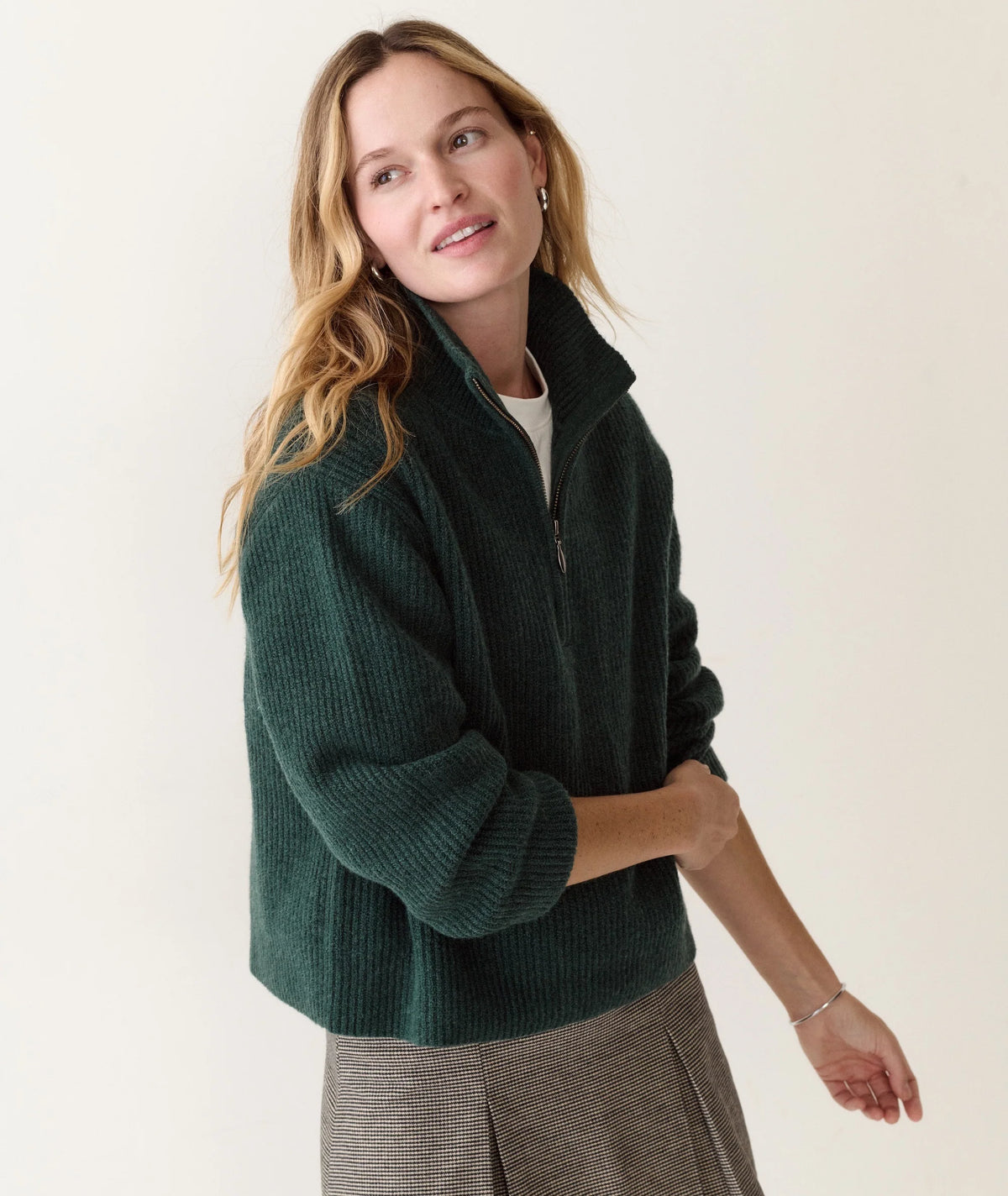 Chalet Quarter Zip Sweater - Pine