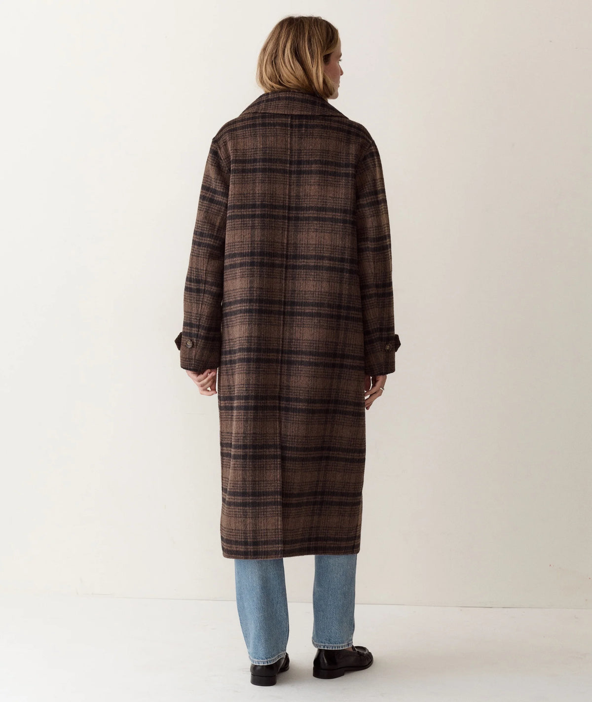 Colette Wool Topcoat - Brown / Black Plaid