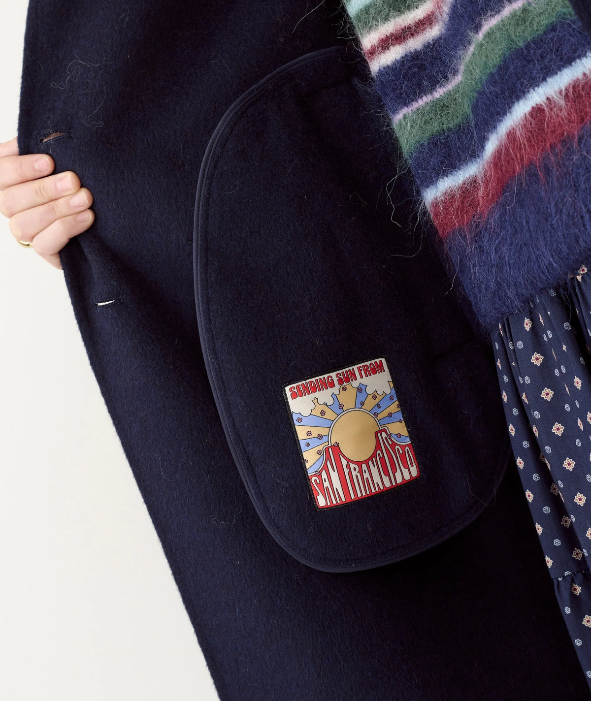 Colette Wool Topcoat - Navy Heather