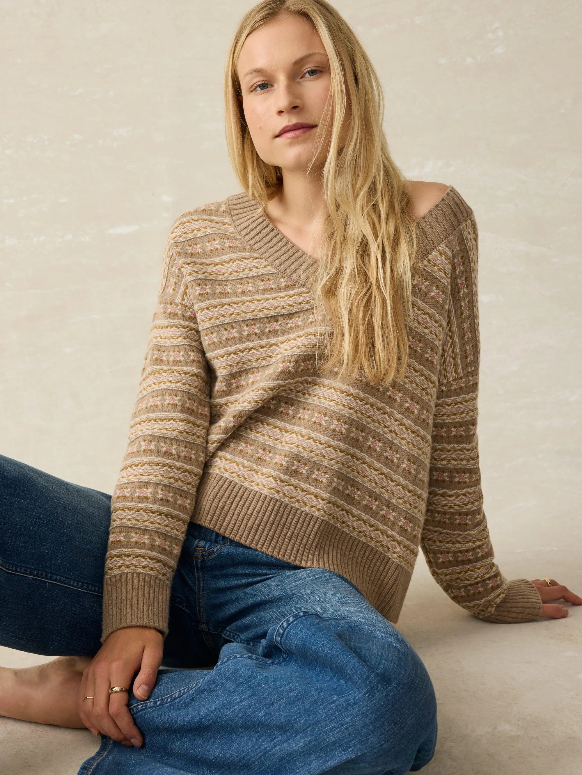 Highland Fairisle V-Neck Sweater