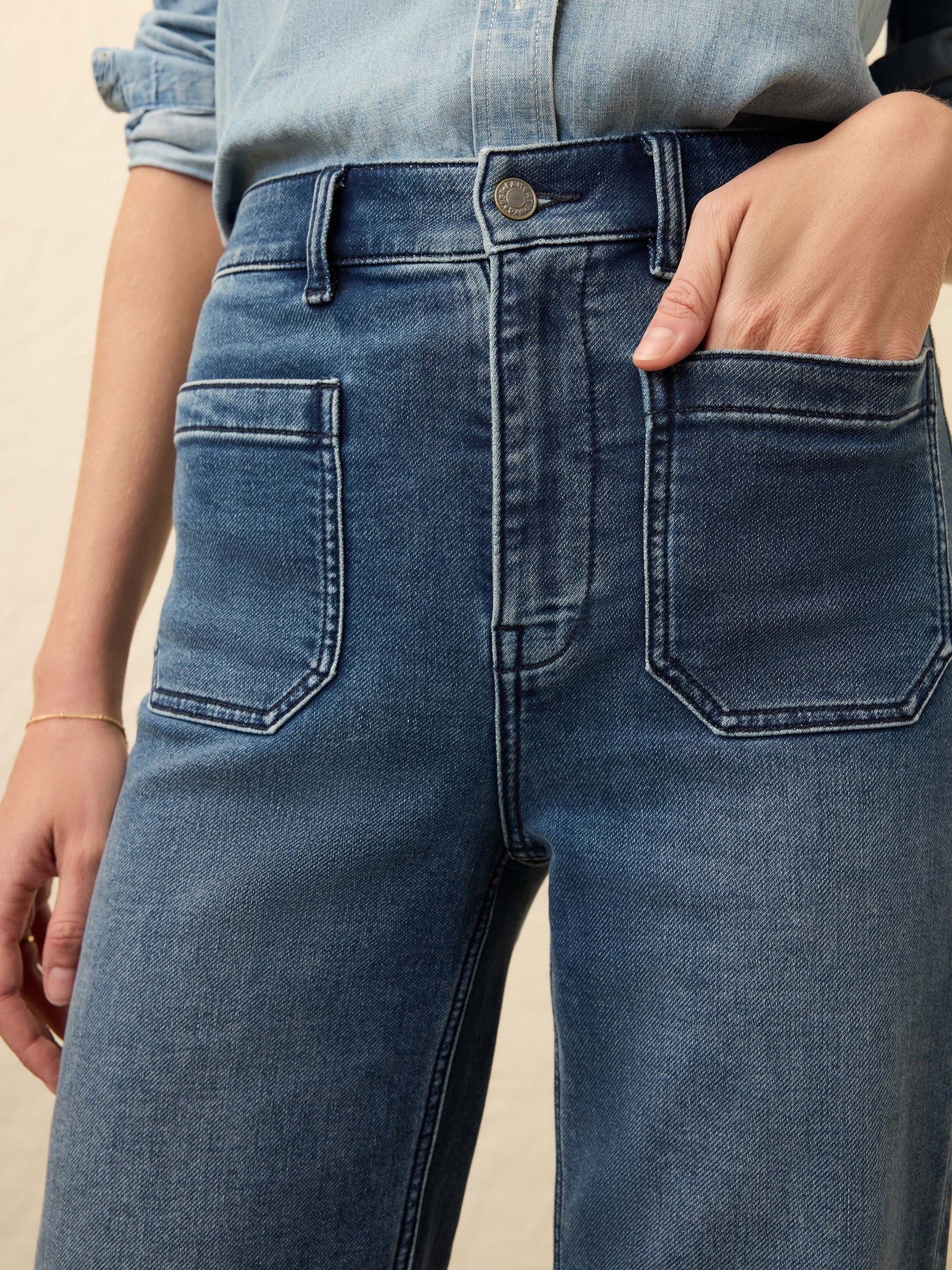 Stretch Terry Patch Pocket Full Length Pant