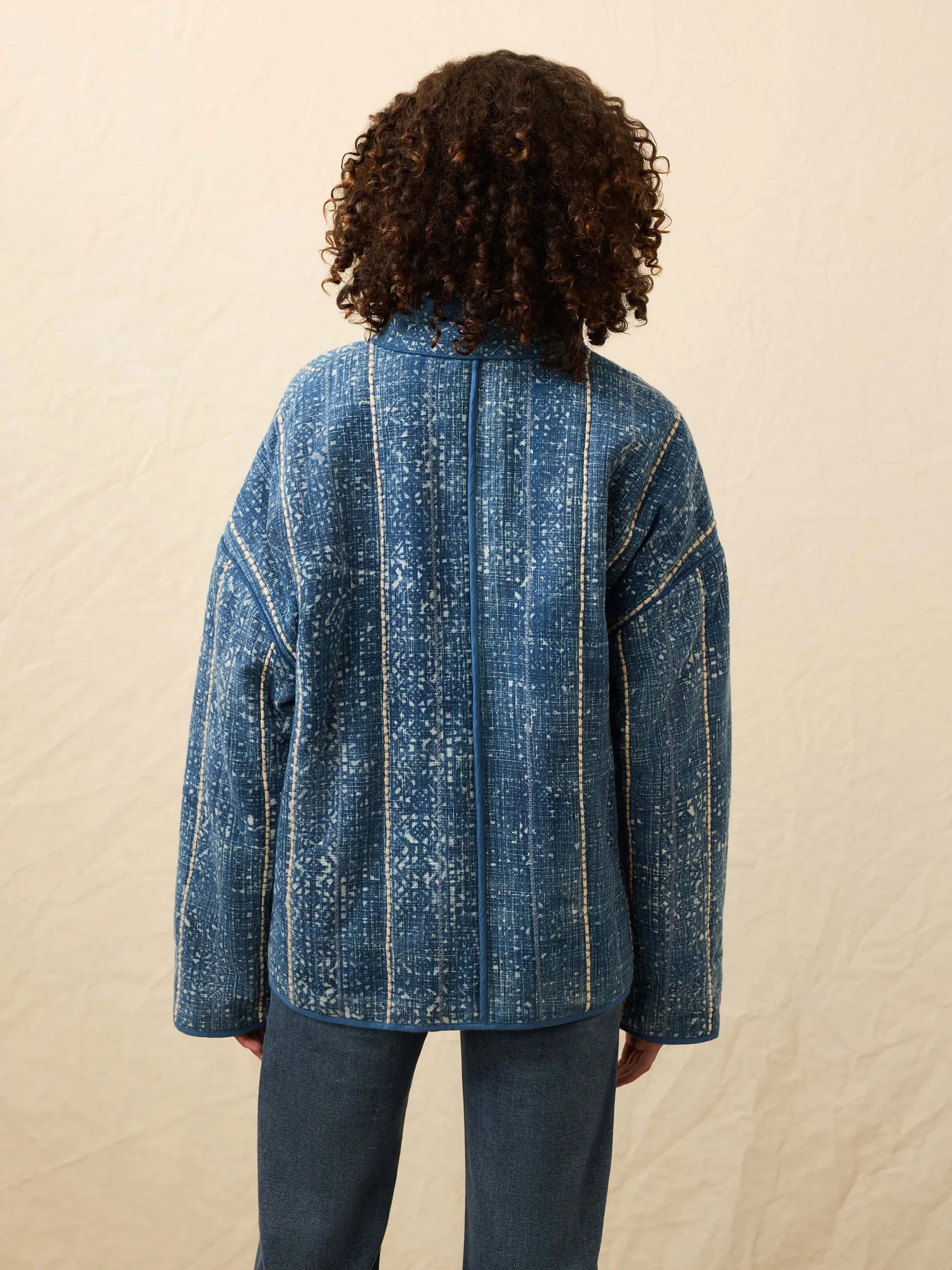 Indigo Quilted Patchwork Jacket