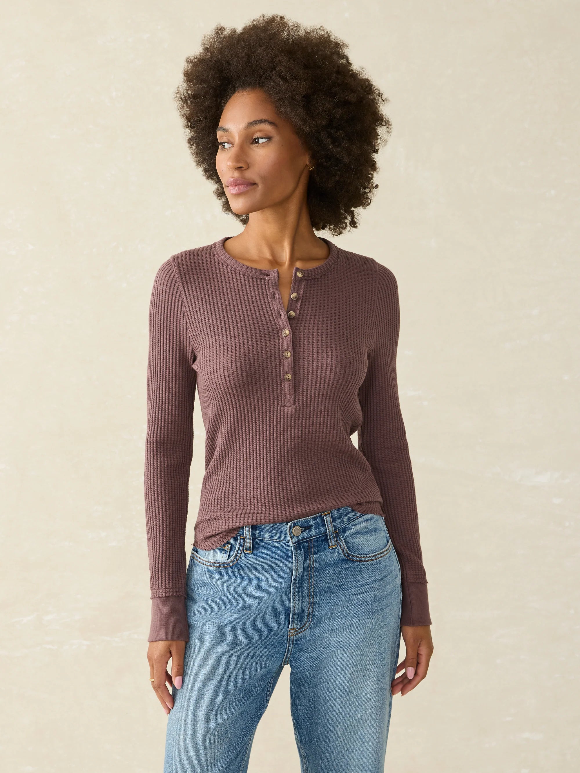 Legend Apres Waffle Henley - Huckleberry