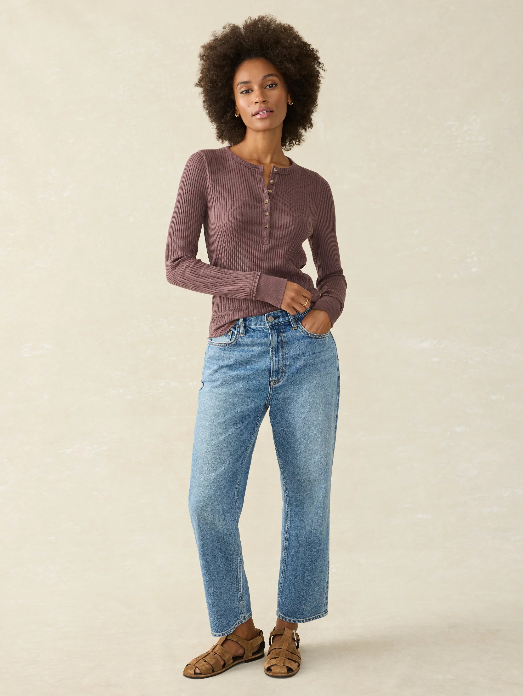 Legend Apres Waffle Henley - Huckleberry