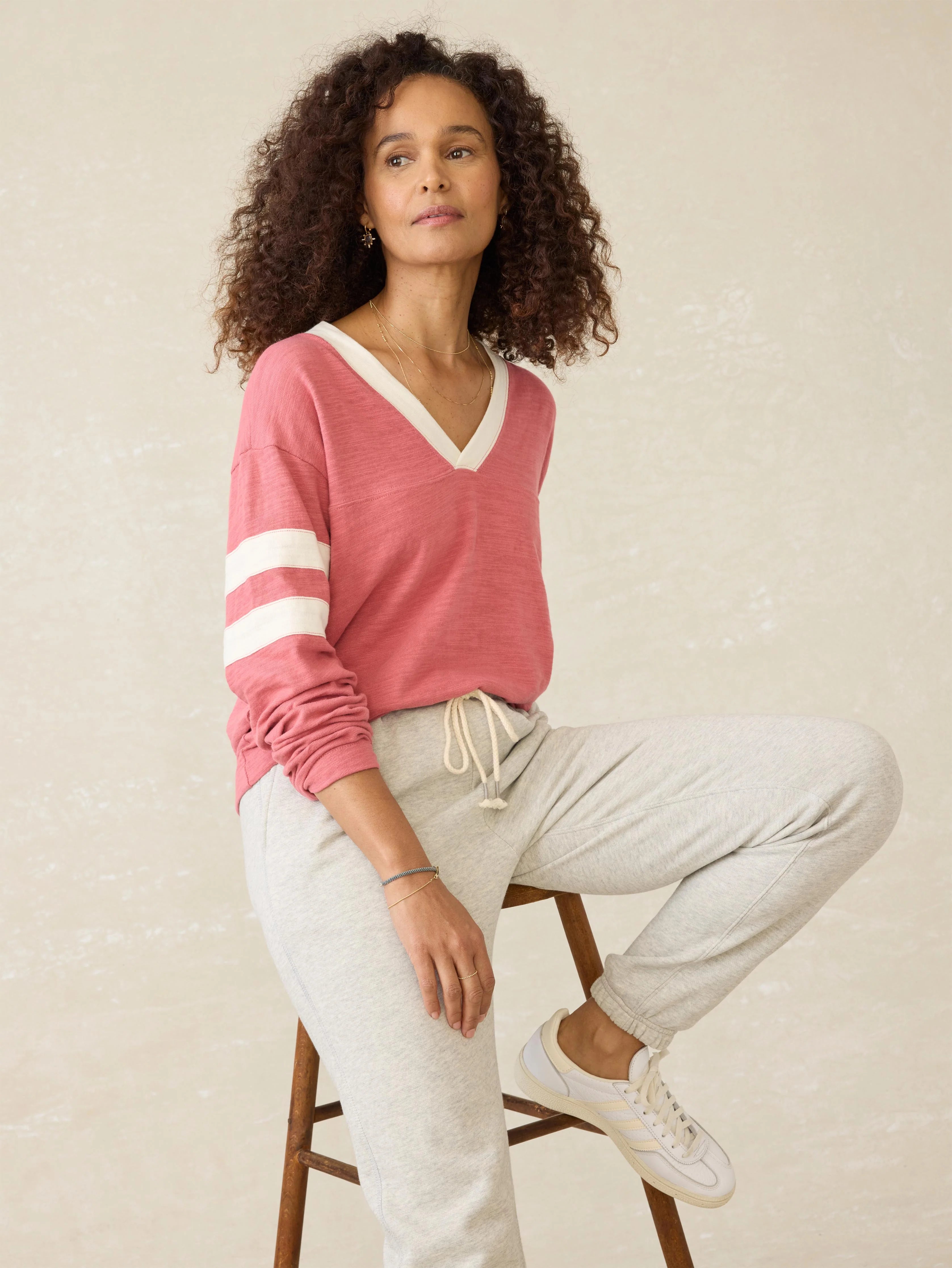 Sunwashed Slub V-Neck