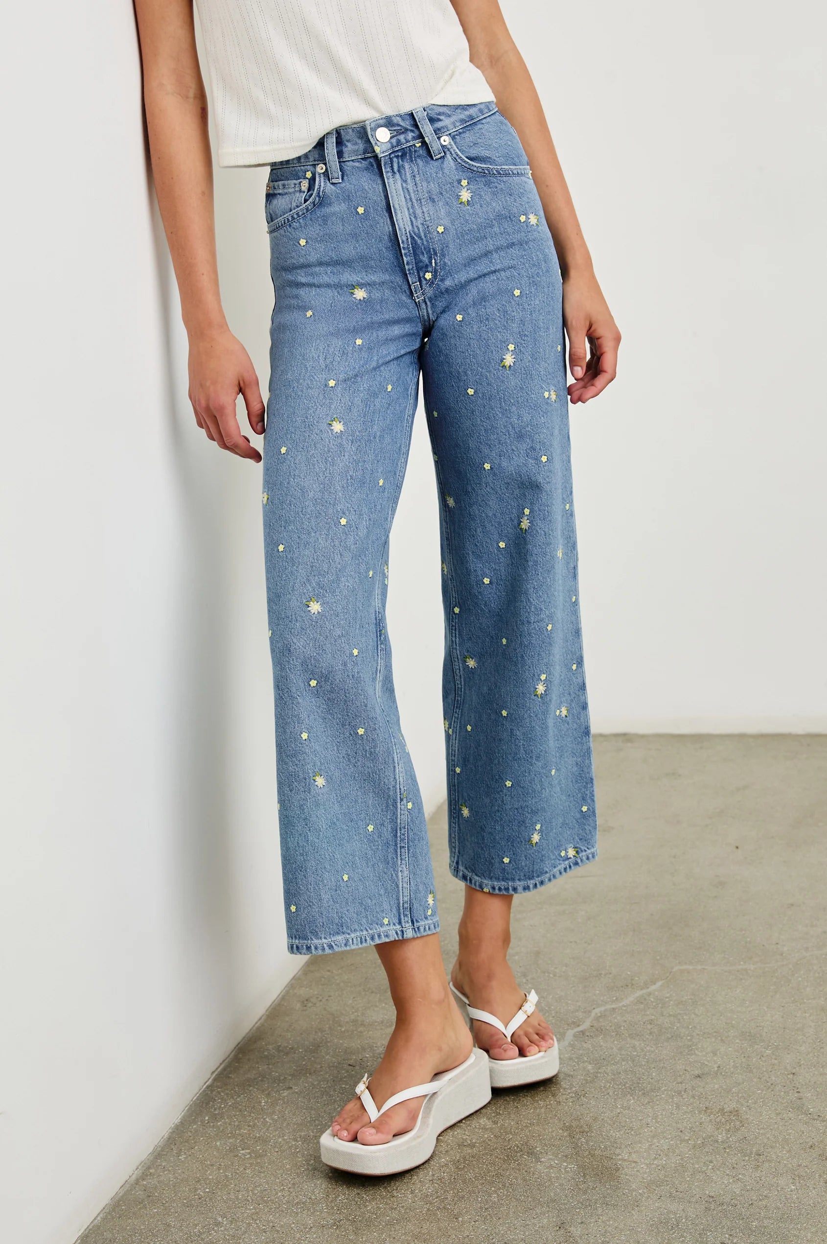 Getty Crop Wide Leg Indigo Floral