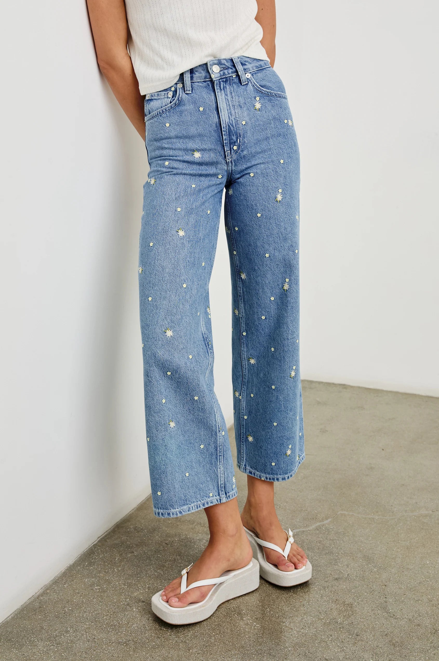 Getty Crop Wide Leg Indigo Floral