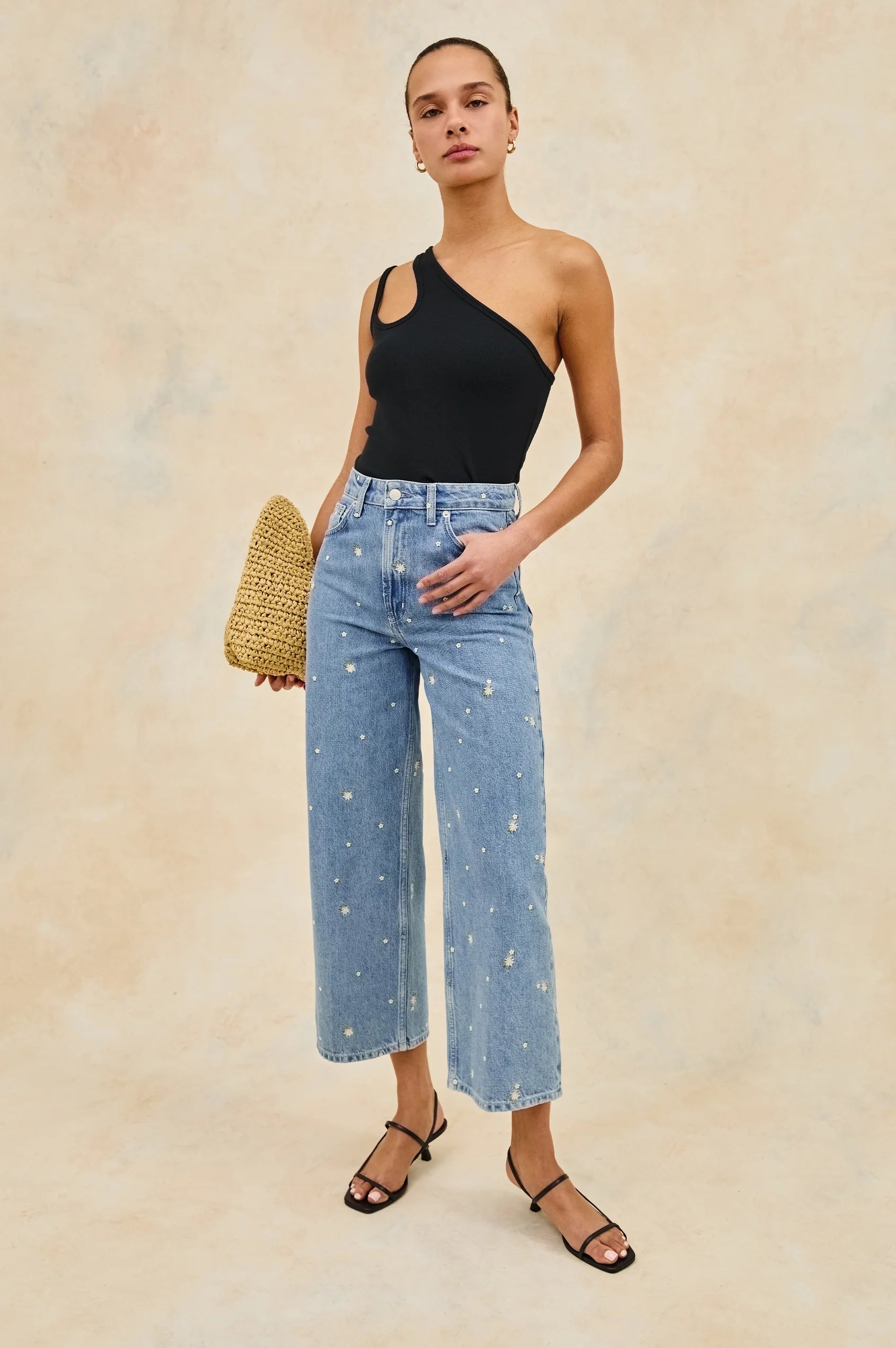 Getty Crop Wide Leg Indigo Floral