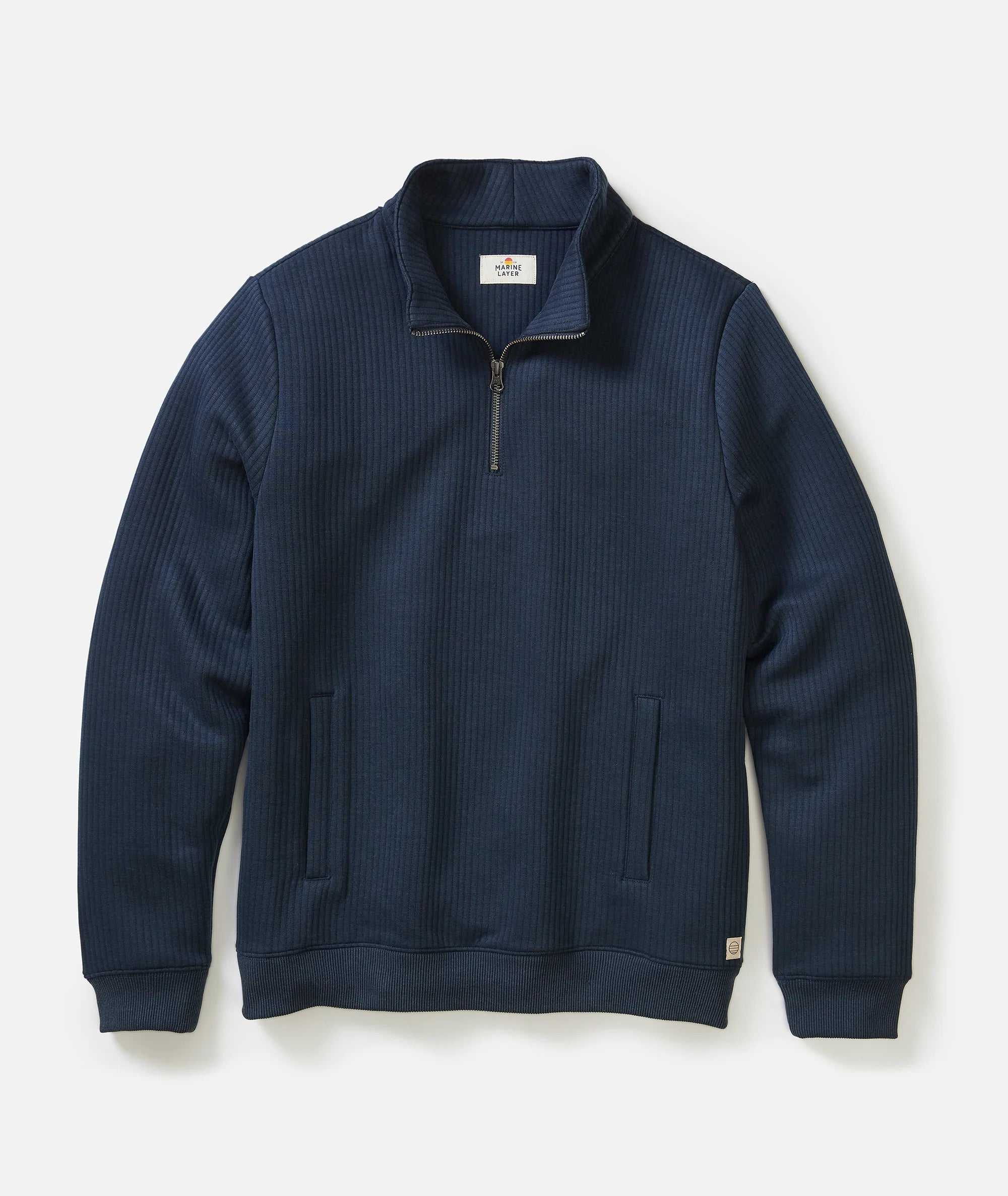 Corbet Quilted Quarter Zip - Navy