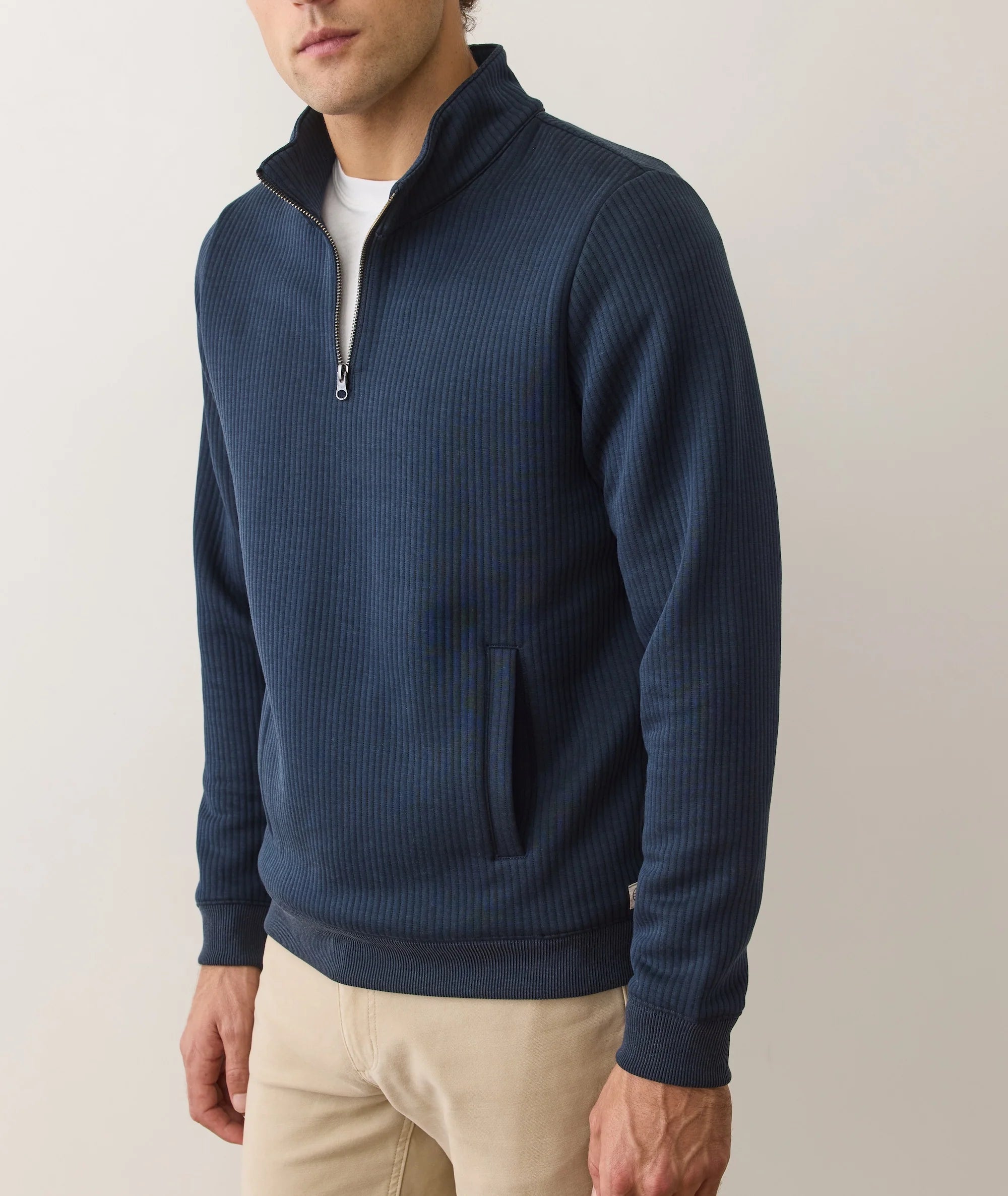 Corbet Quilted Quarter Zip - Navy