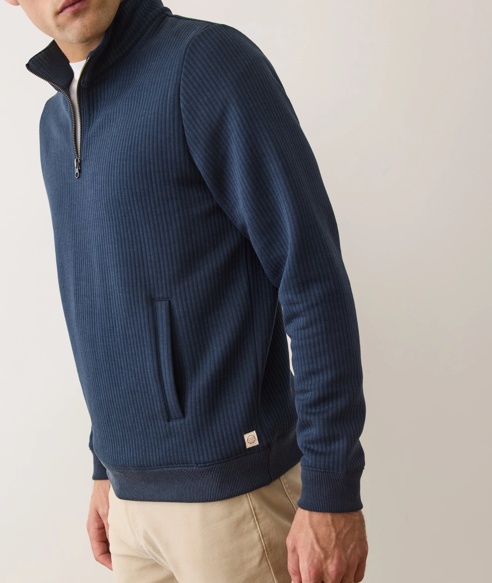 Corbet Quilted Quarter Zip - Navy