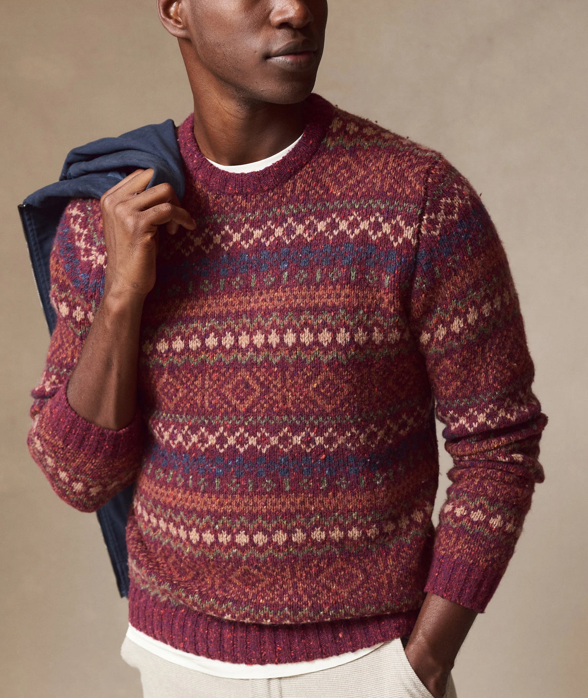 Donegal Fair Isle Sweater - Loganberry Multi