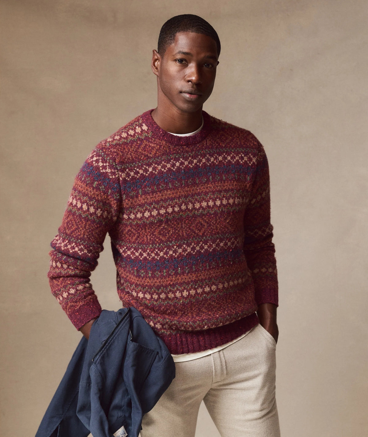 Donegal Fair Isle Sweater - Loganberry Multi