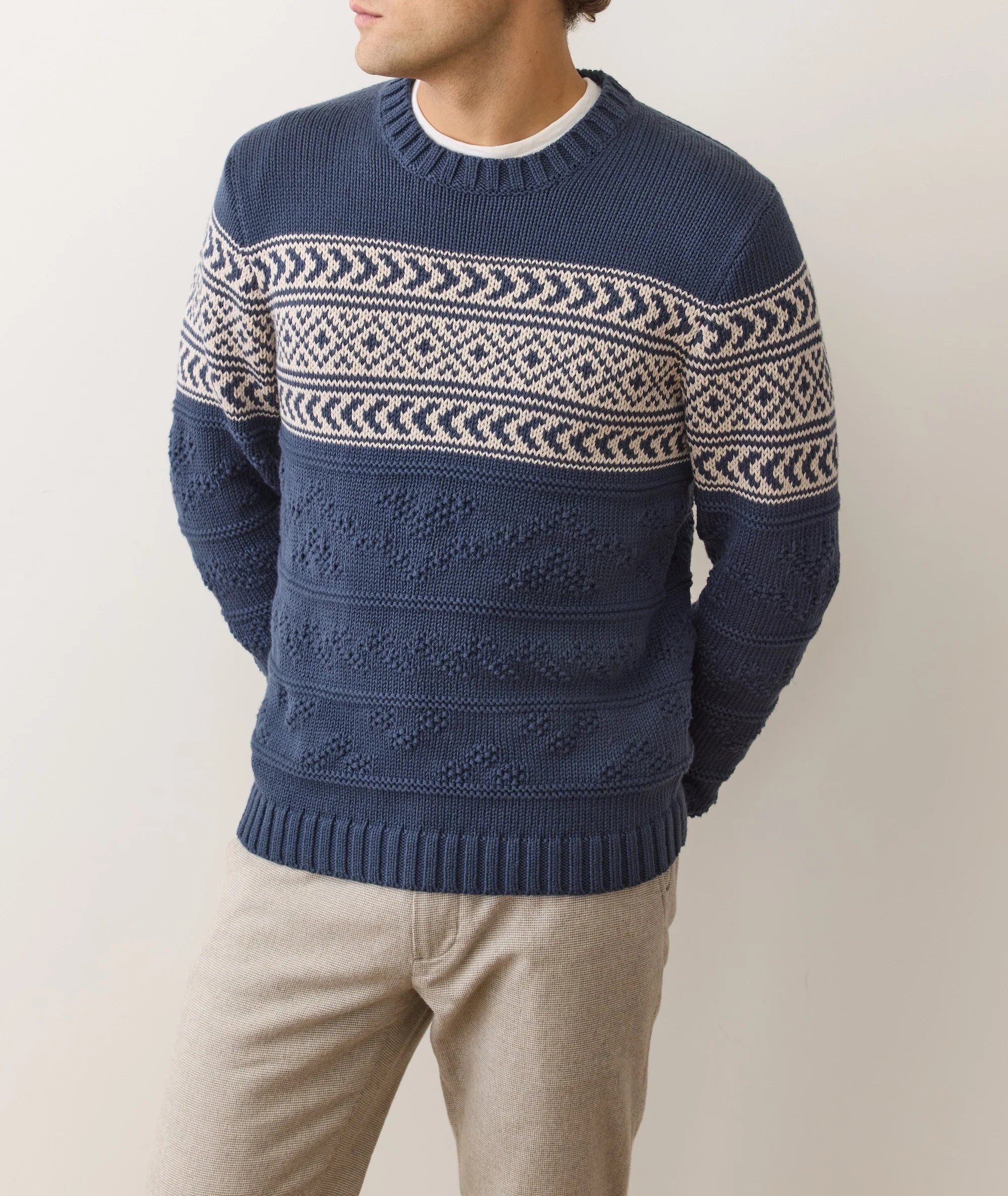 Erik Textured Sweater - Navy