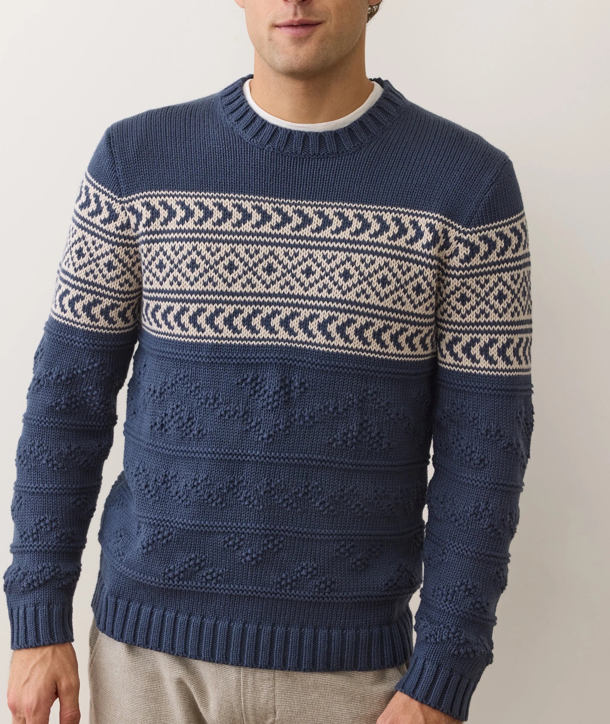 Erik Textured Sweater - Navy