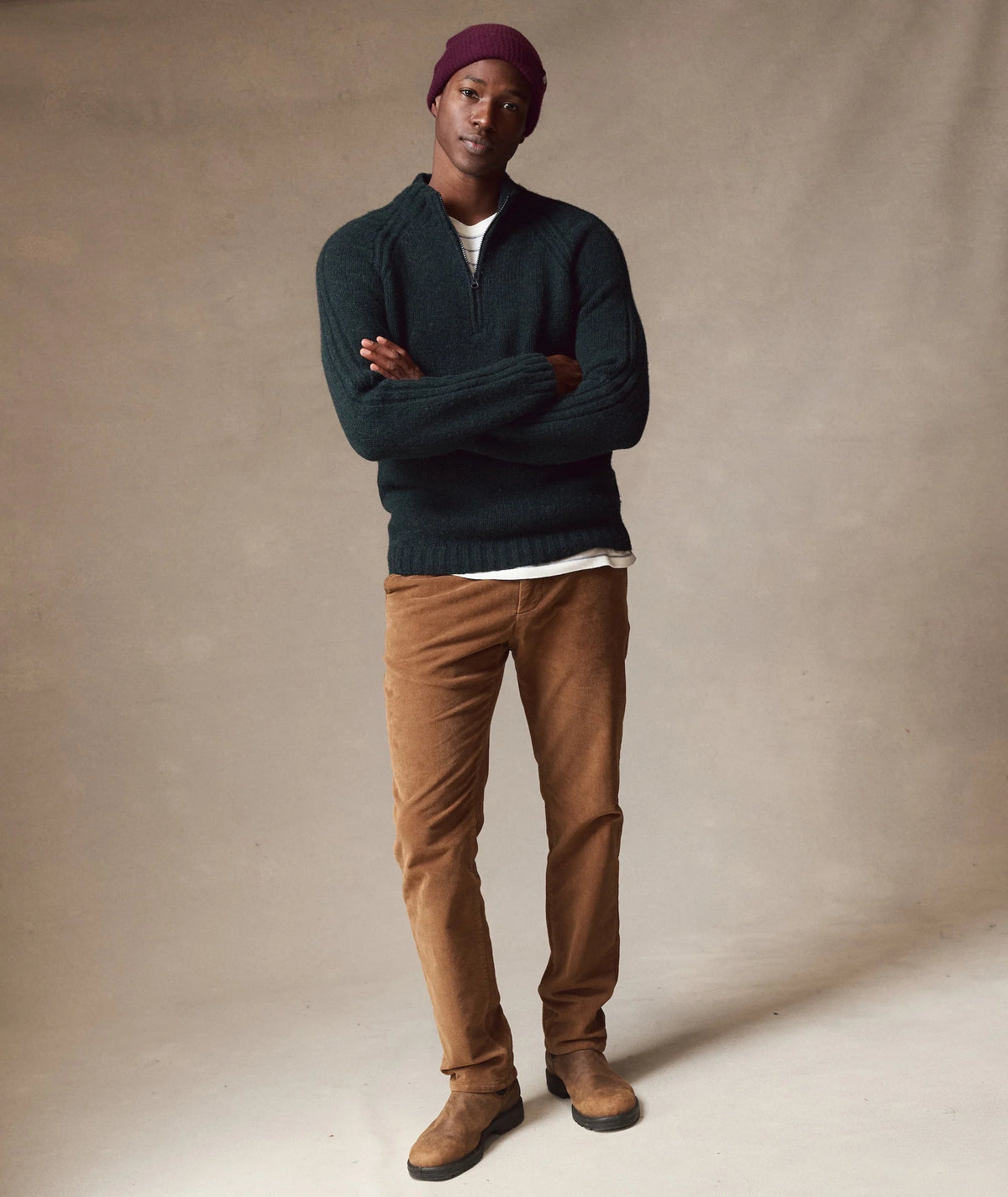 Coastal Merino Quarter Zip - Black Pine
