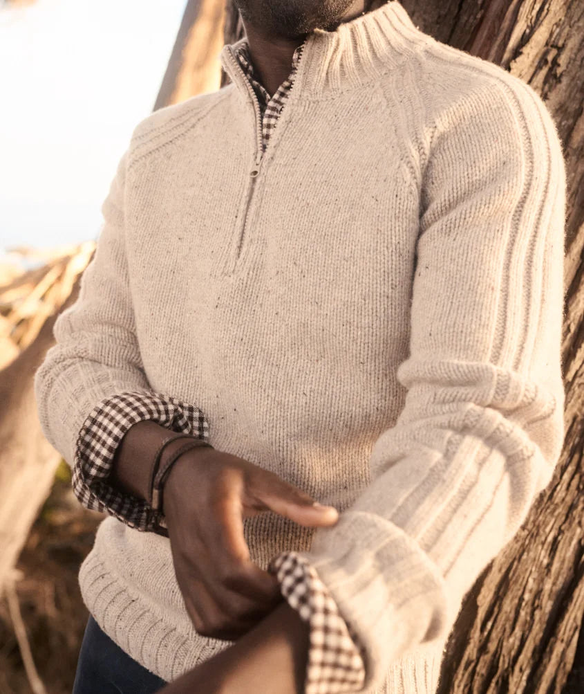 Coastal Merino Quarter Zip - Ryewater