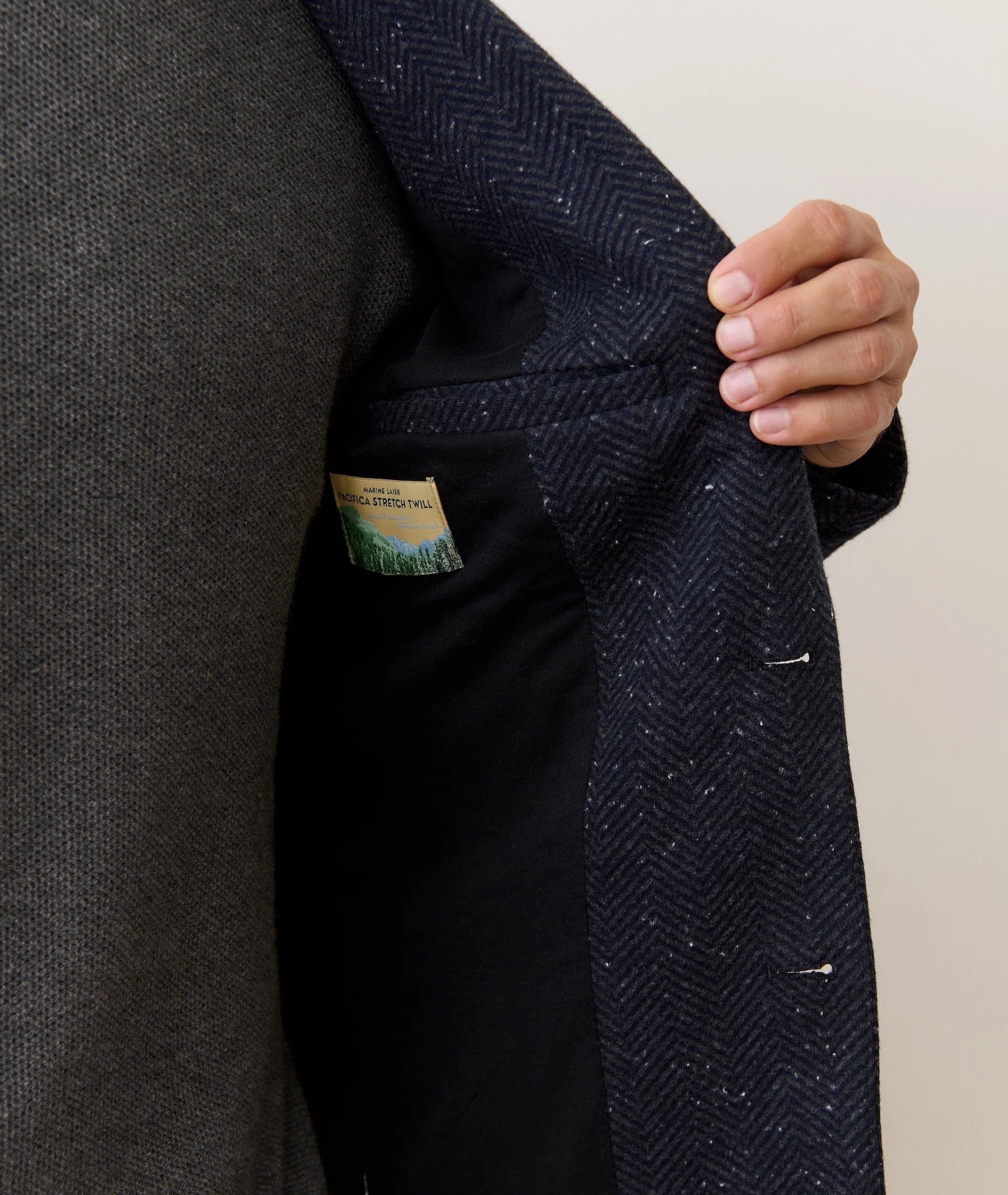 Pacifica Stretch Twill Blazer - Dark Herringbone