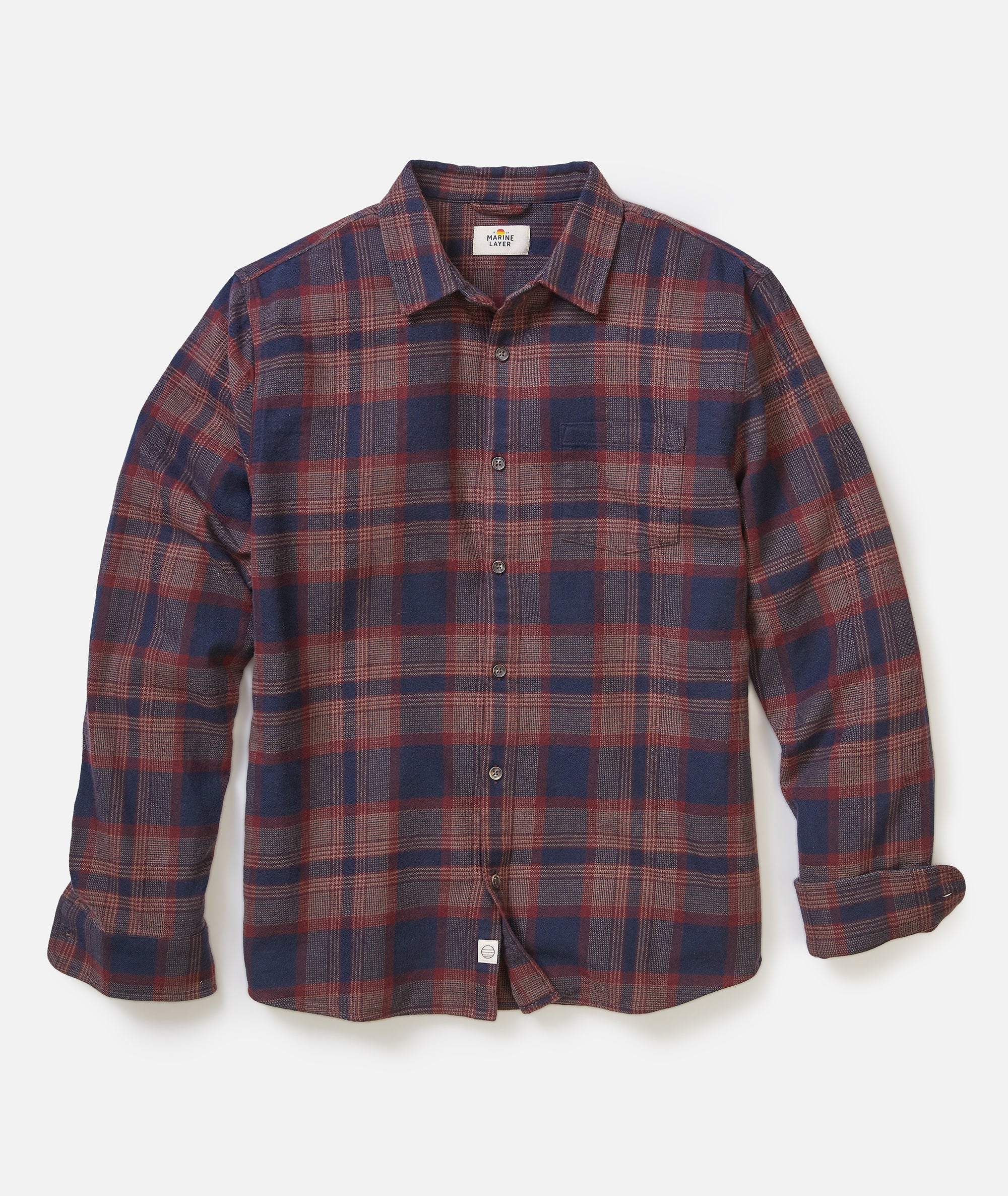 Tahoe Flannel Shirt - Navy/Burgundy Plaid
