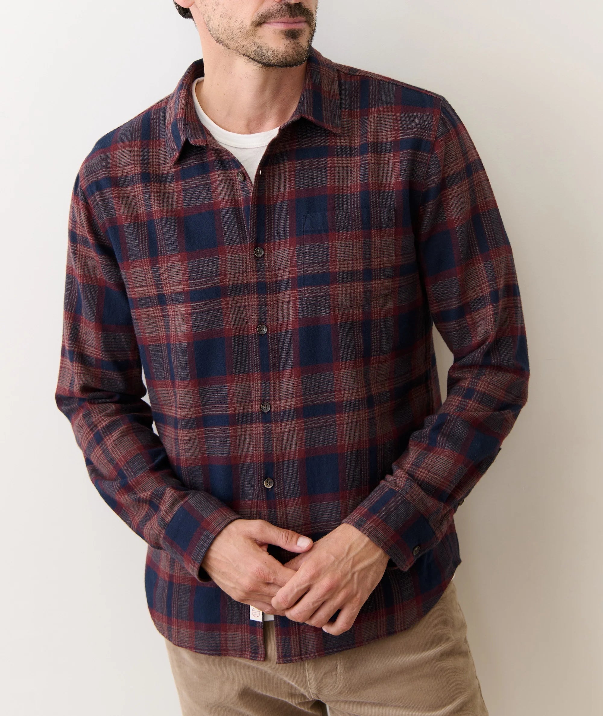 Tahoe Flannel Shirt - Navy/Burgundy Plaid