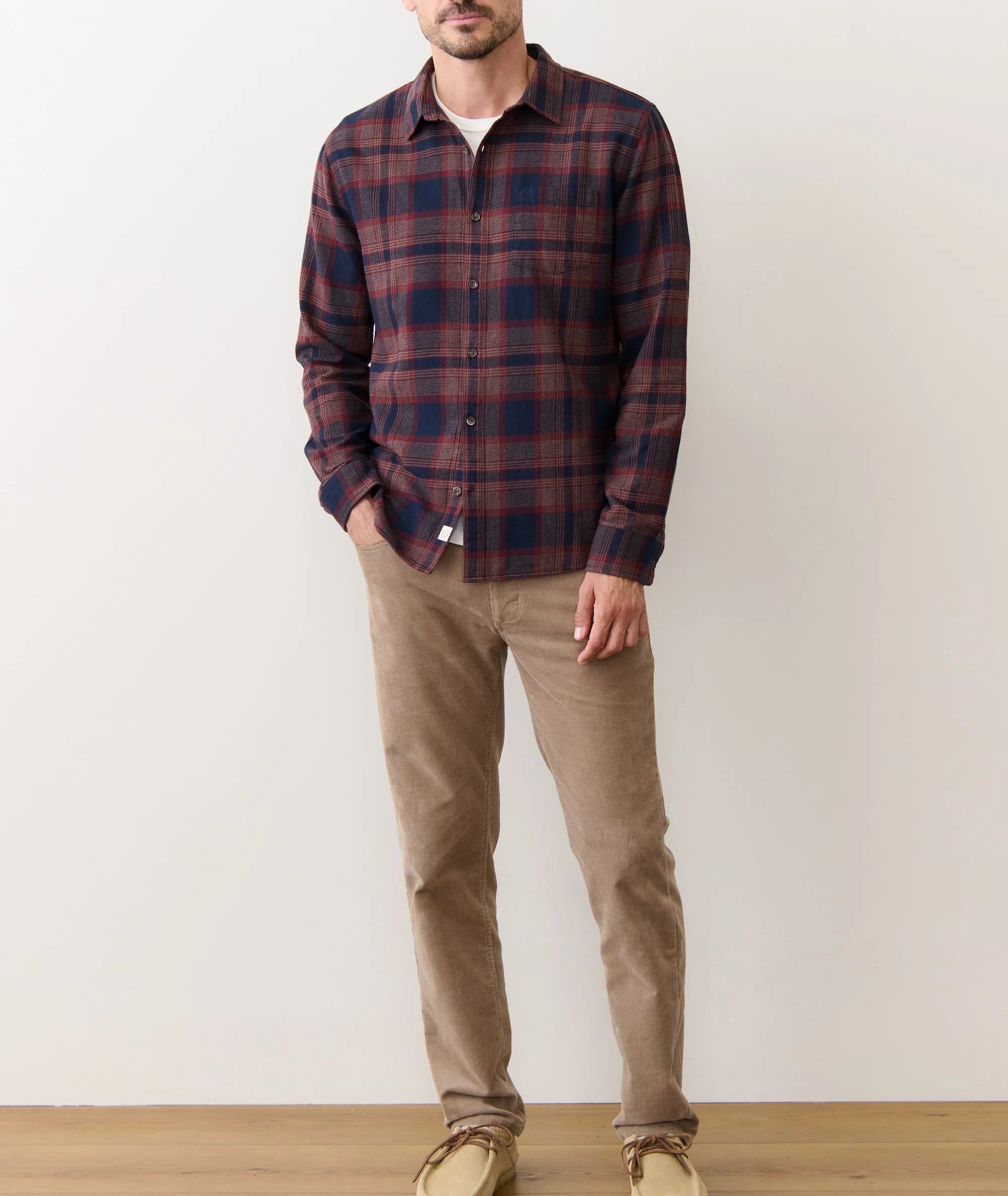 Tahoe Flannel Shirt - Navy/Burgundy Plaid