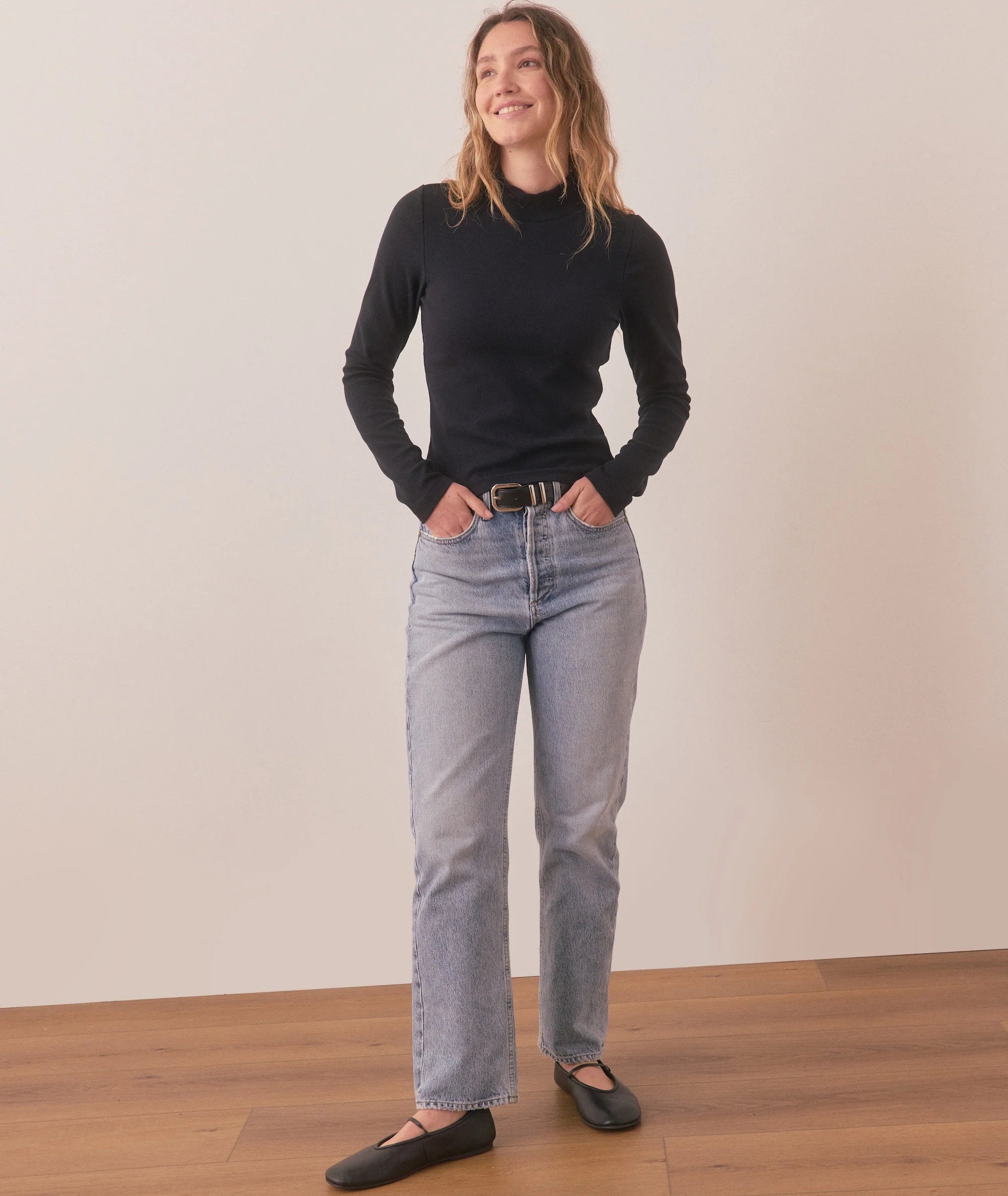 Lexi Rib Long Sleeve Mock Neck