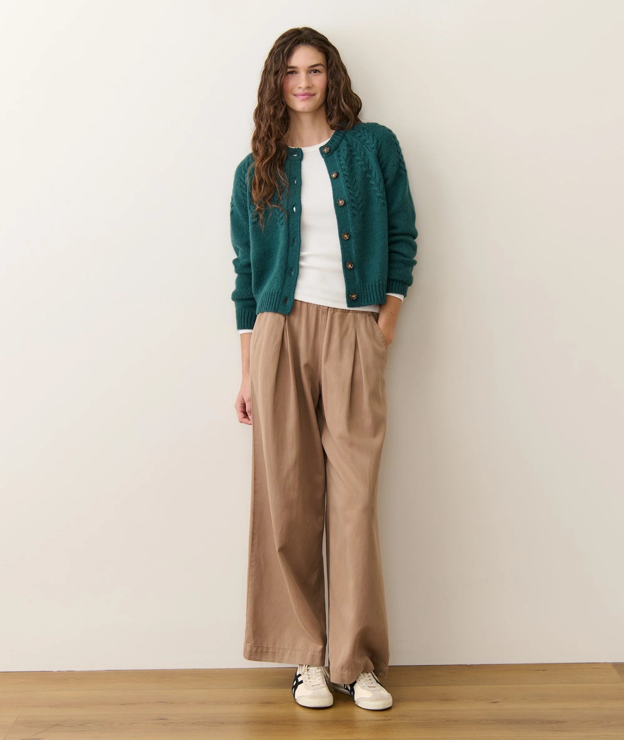 Everly Cable Knit Cardigan - Deep Sea