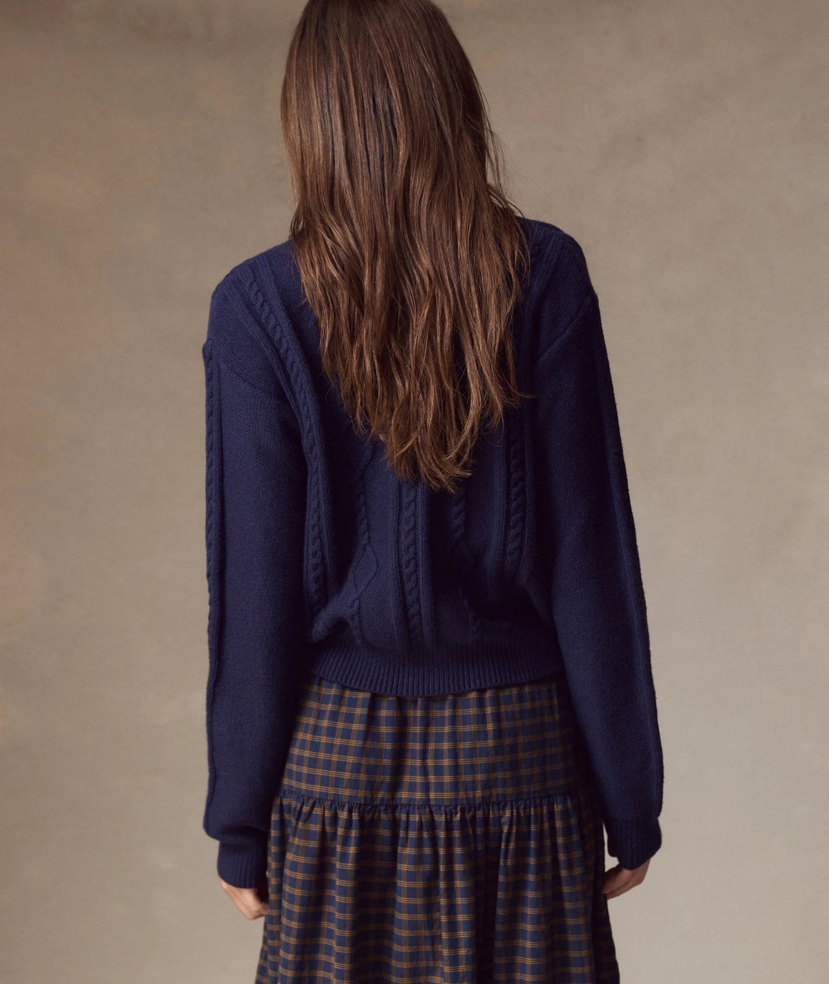 Everly Cable Knit Cardigan - Twilight