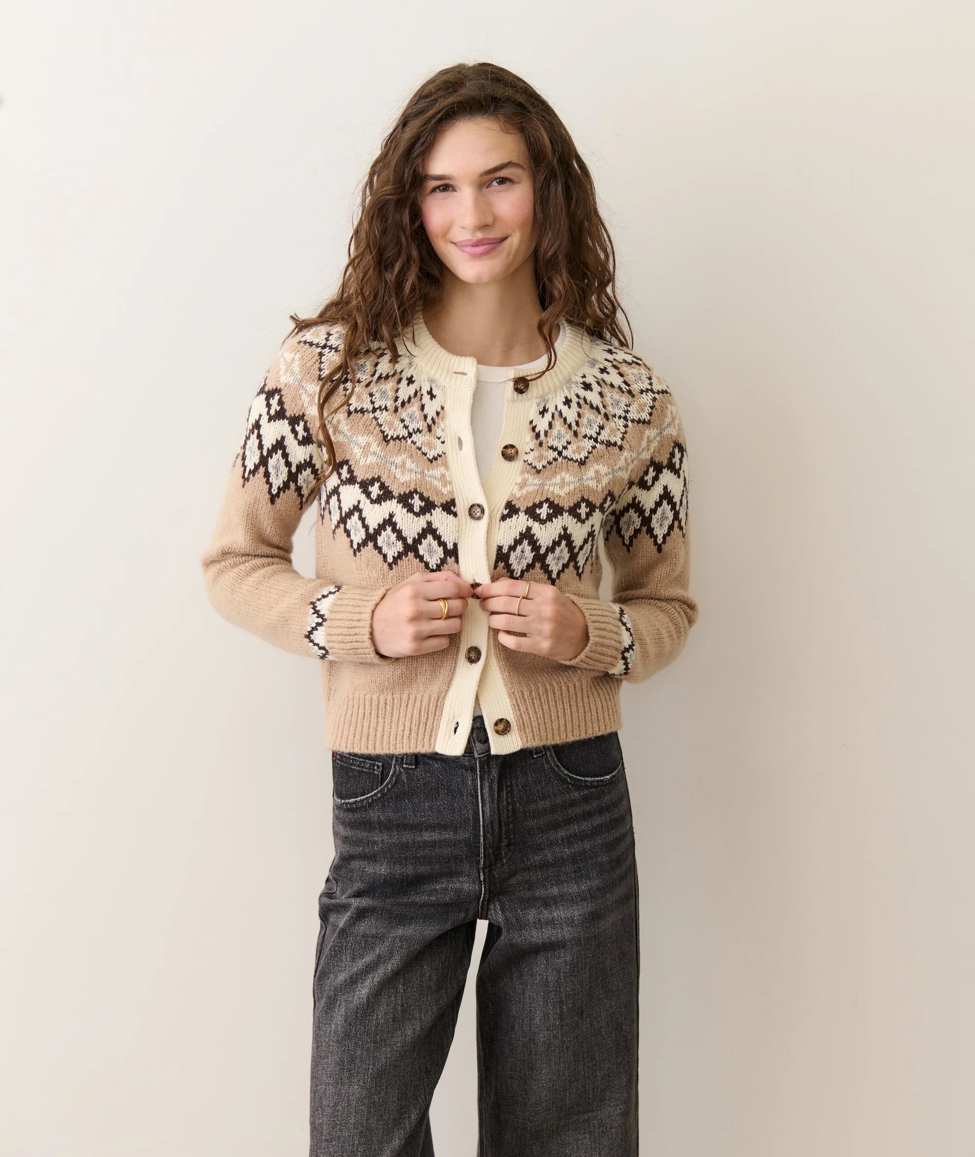 Fiorella Cardigan - Neutral Fair Isle