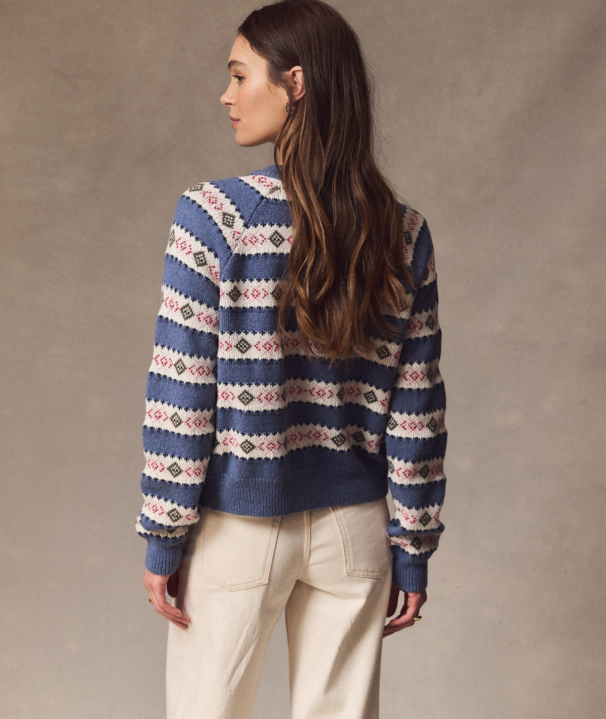 Fiorella Fair Isle Cardigan - French Blue