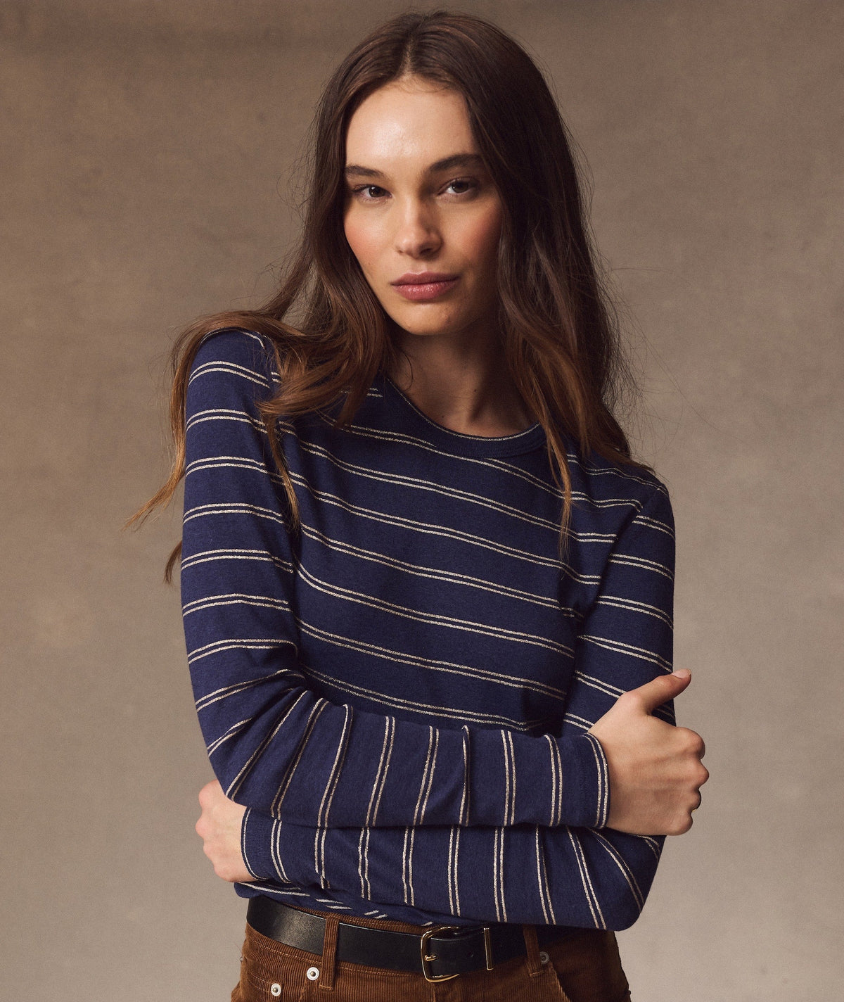 Mini Rib Long Sleeve Crew Tee - Twilight