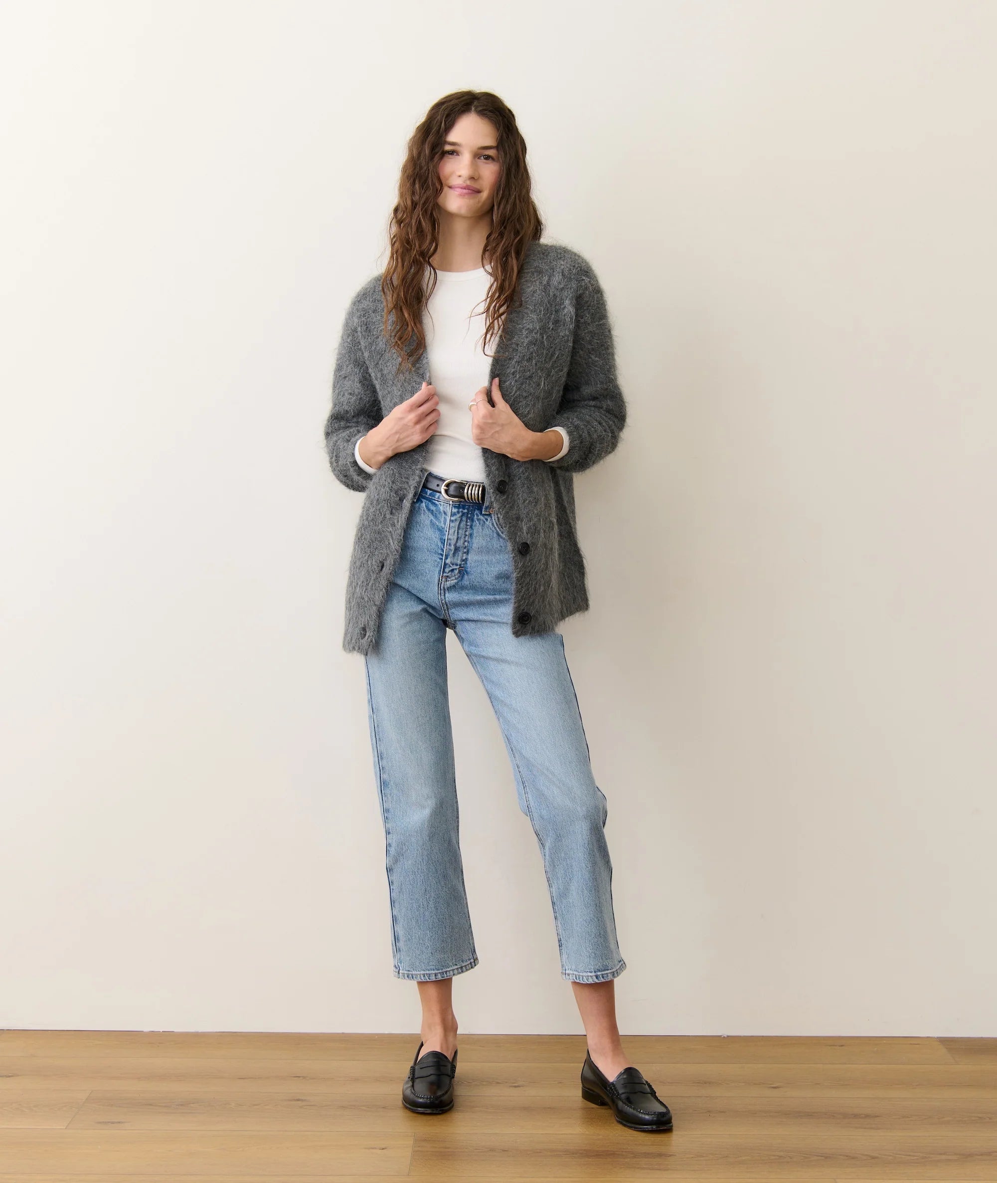 Suri Alpaca Oversized Cardigan - Charcoal