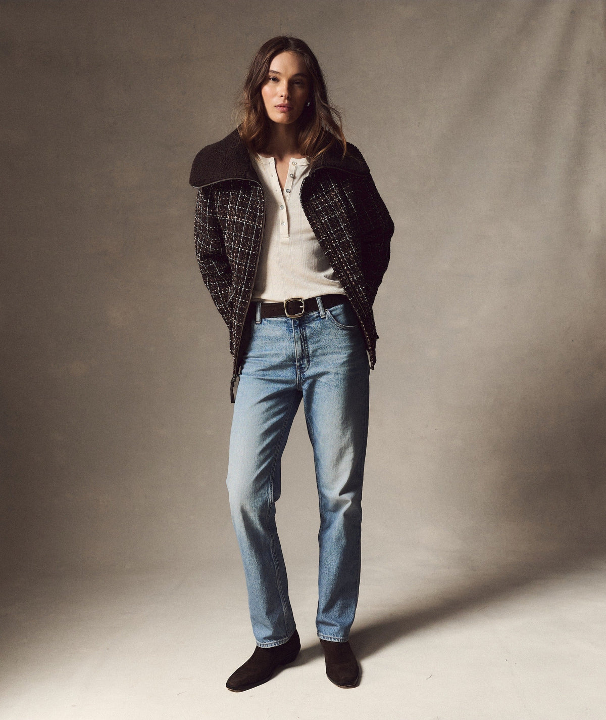 Sutton Tweed Puffer Jacket - Java Plaid