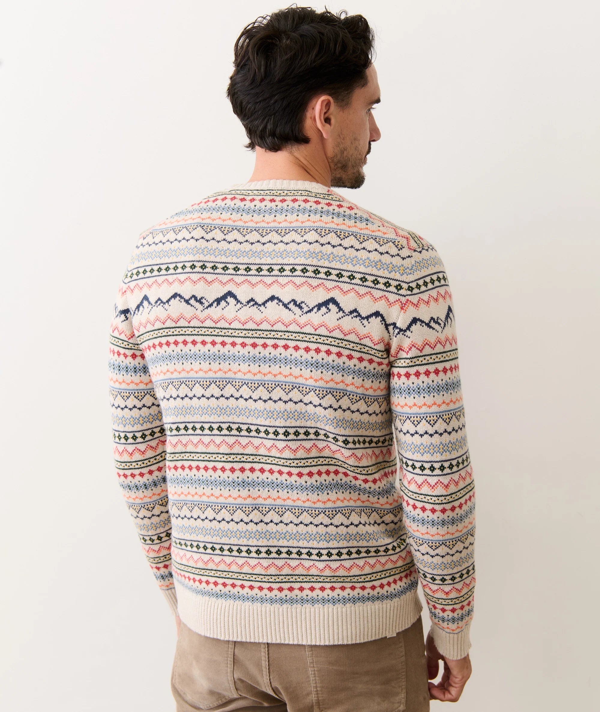 California Fair Isle Crew Sweater - Oatmeal Multi
