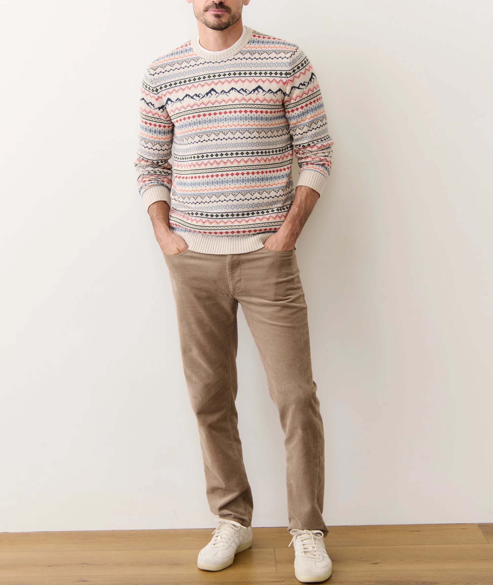 California Fair Isle Crew Sweater - Oatmeal Multi