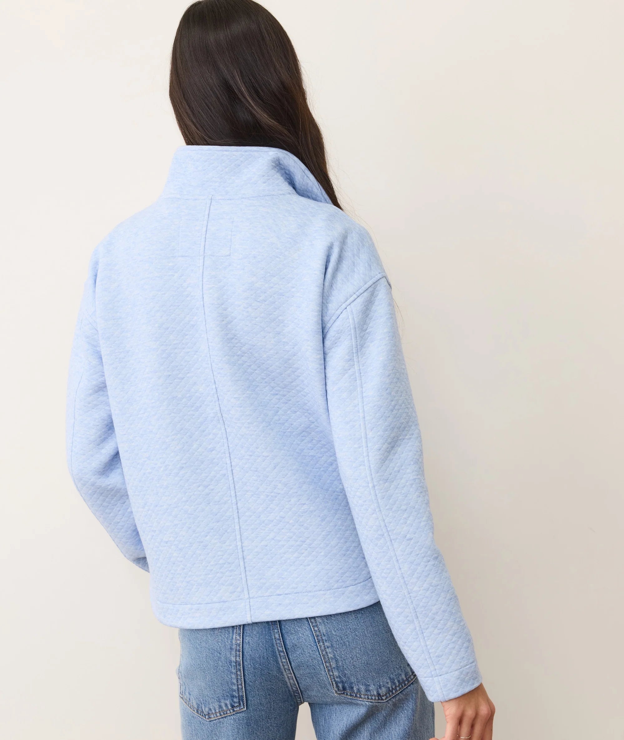 Corbet Quilted Half Zip - Soft Chambray