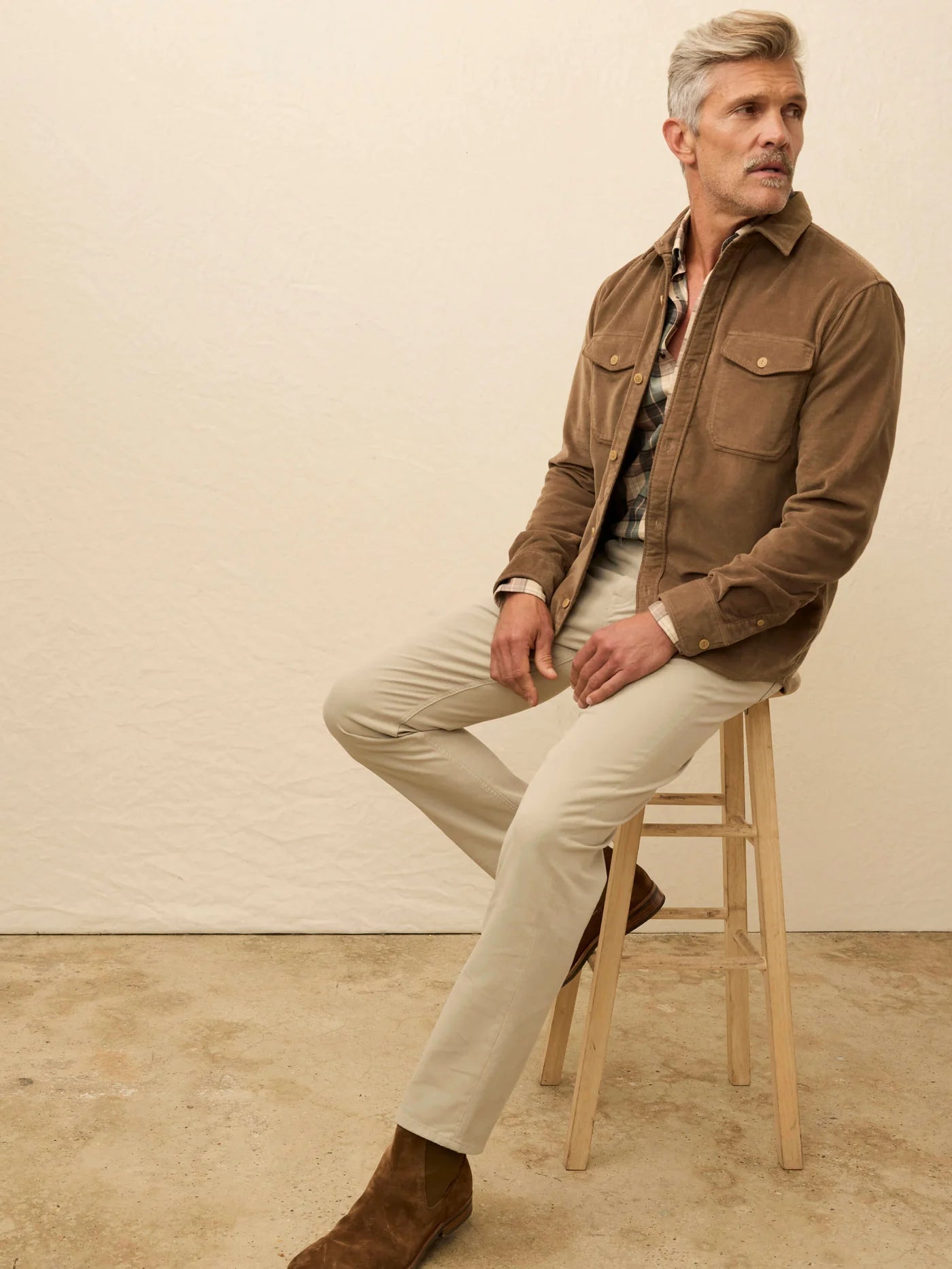 Stretch Terry Corduroy Workshirt - Timber