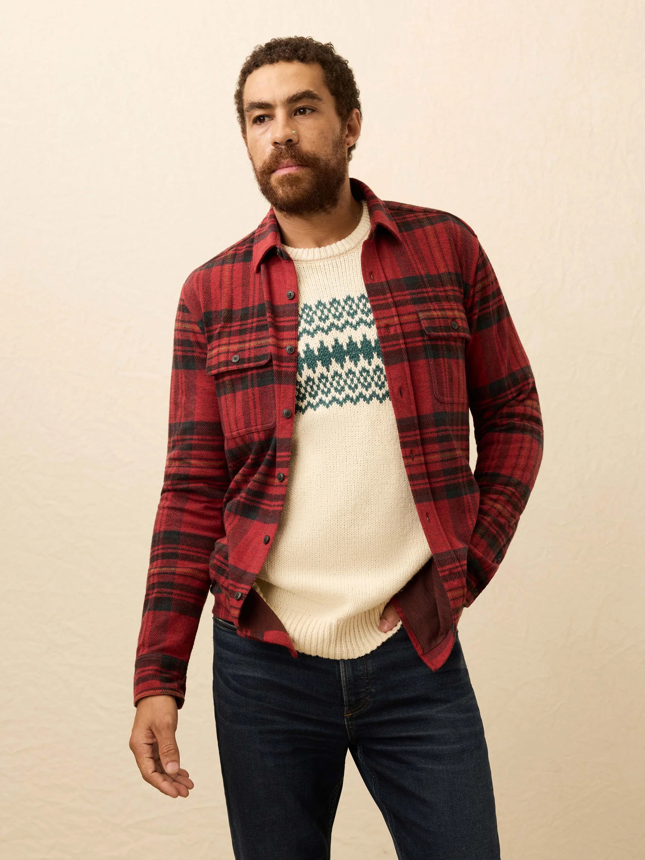 Legend™ Sweater Shirt - Red Cedar Plaid