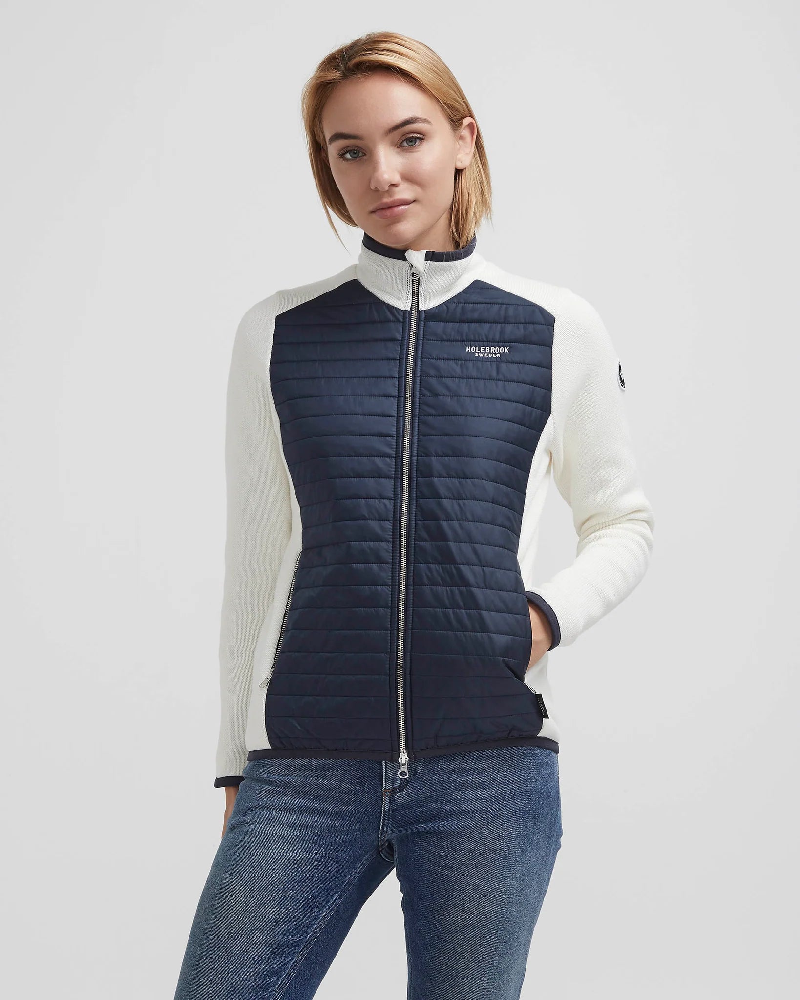 Mimmi Full Zip Windproof Jacket - Off White/Navy